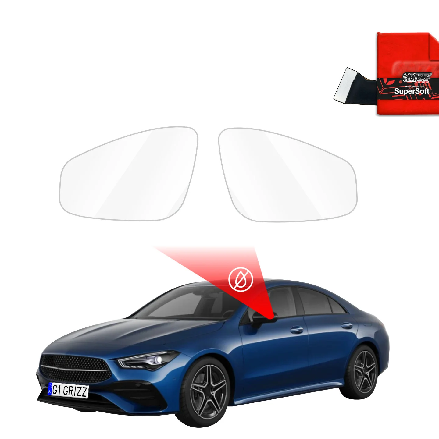 Regenschutzfolie Grizz Protector für Außenspiegel - Mercedes CLA 200 (2025-2026)