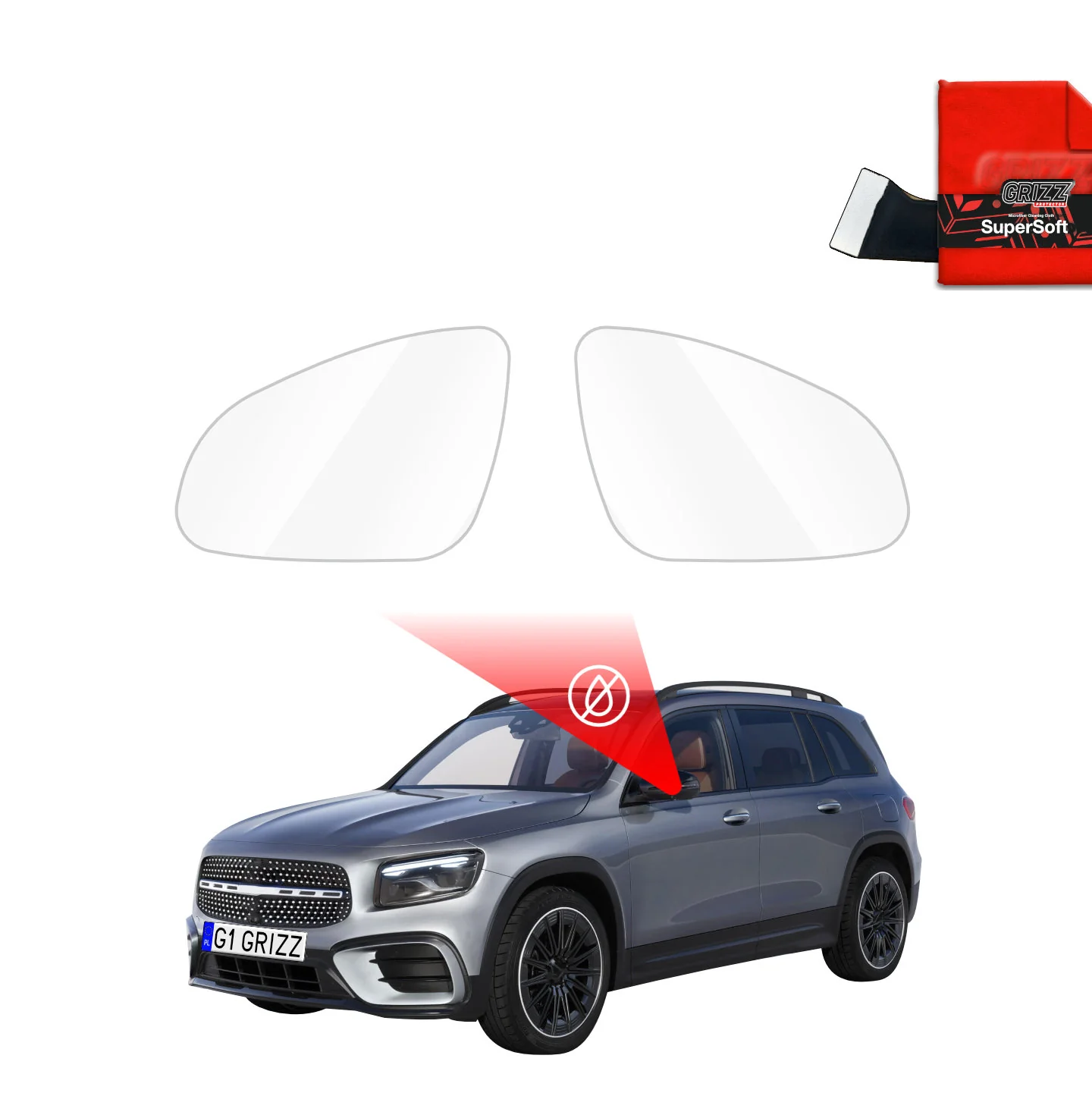 Regenschutzfolie Grizz Protector für Außenspiegel - Mercedes GLB 200 (2023-2026)
