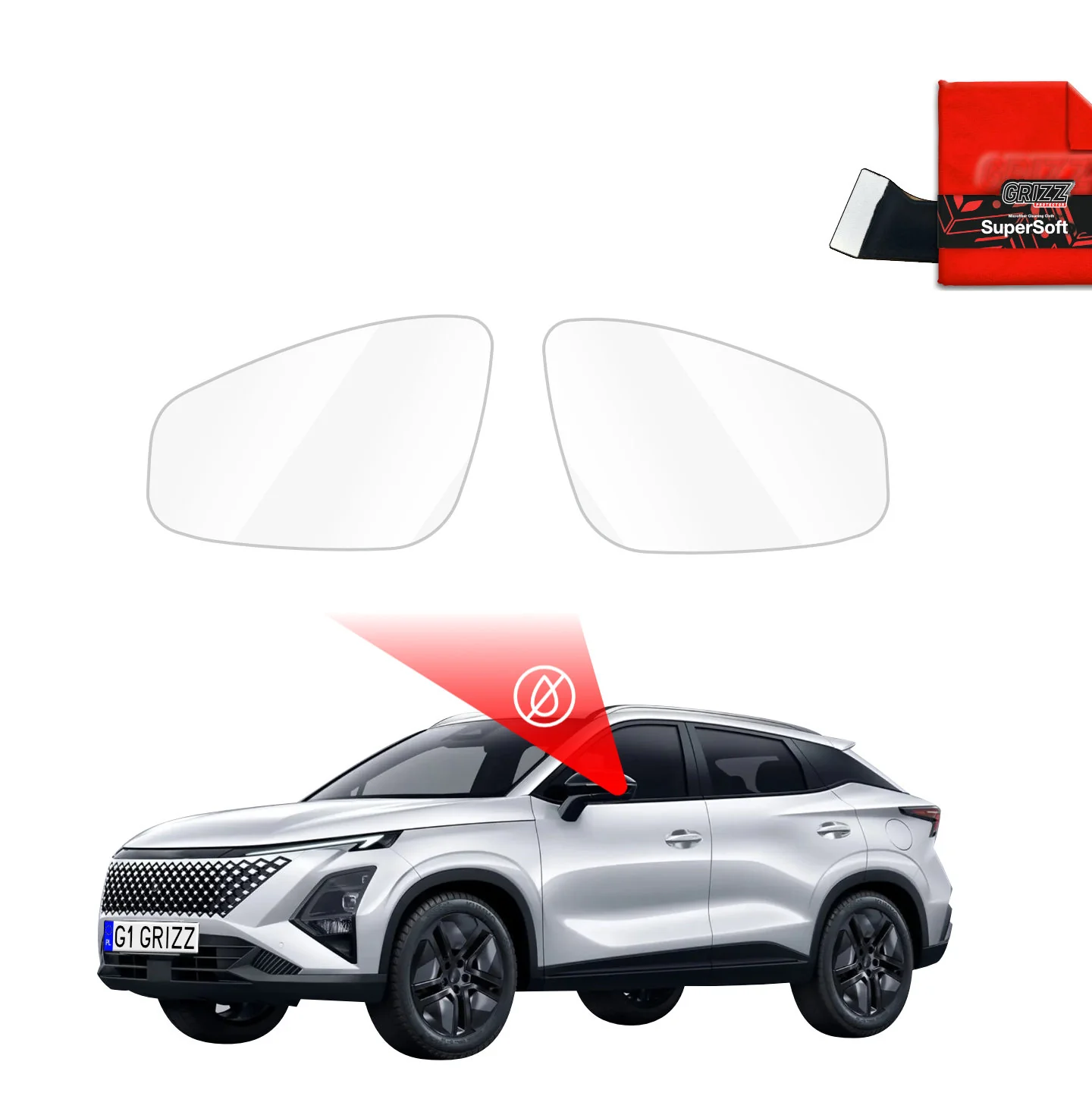 Regenschutzfolie Grizz Protector für Außenspiegel - OMODA 5 Hybrid (2025-2026)