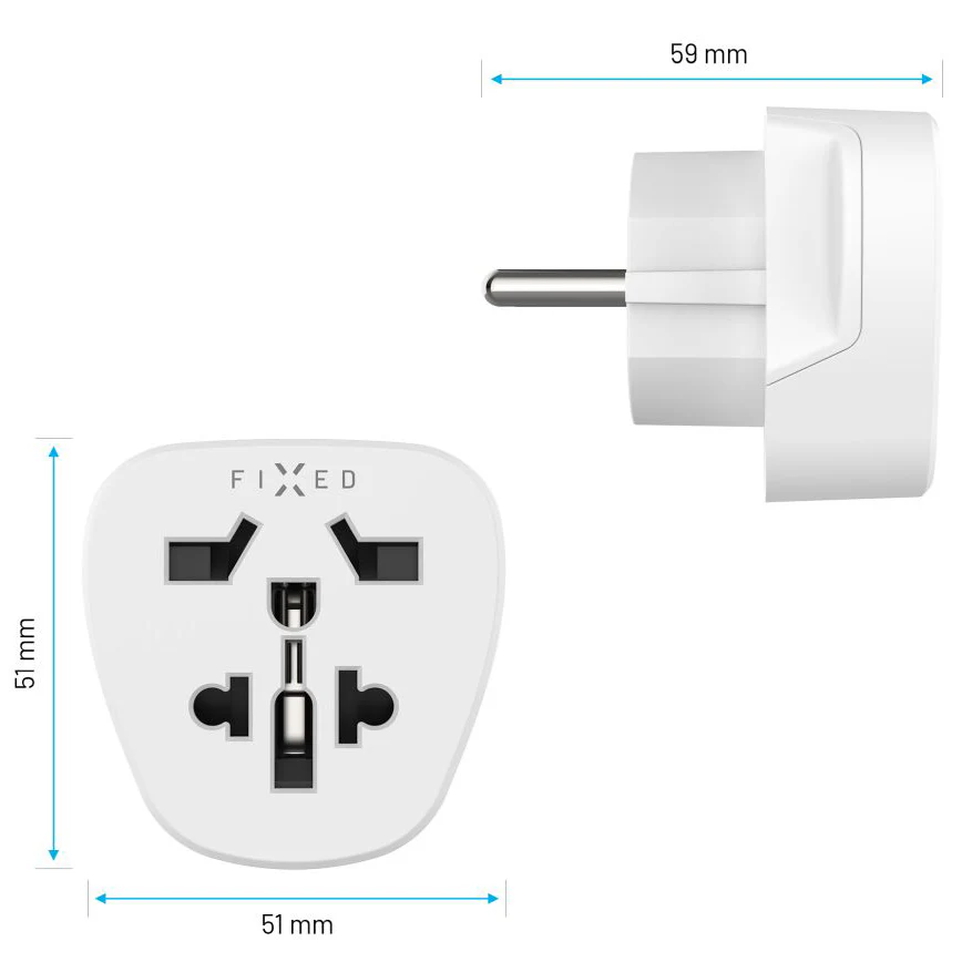 Reiseadapter Fixed EU von UK / USA / AUS auf Europa Schuko, Weiß - Image 4