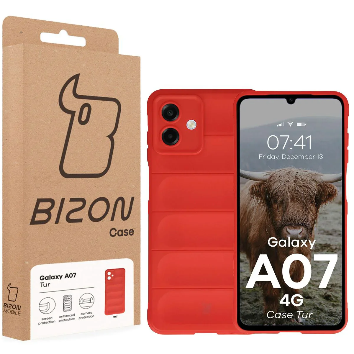 Robuste Handyhülle für Galaxy A07 4G, Bizon Case Tur, Rot - Image 8