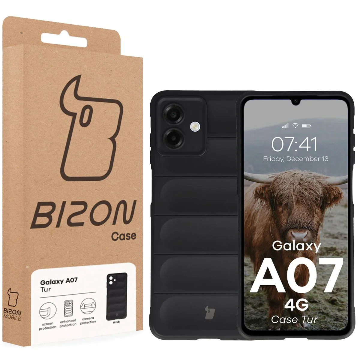 Robuste Handyhülle für Galaxy A07 4G, Bizon Case Tur, Schwarz - Image 8