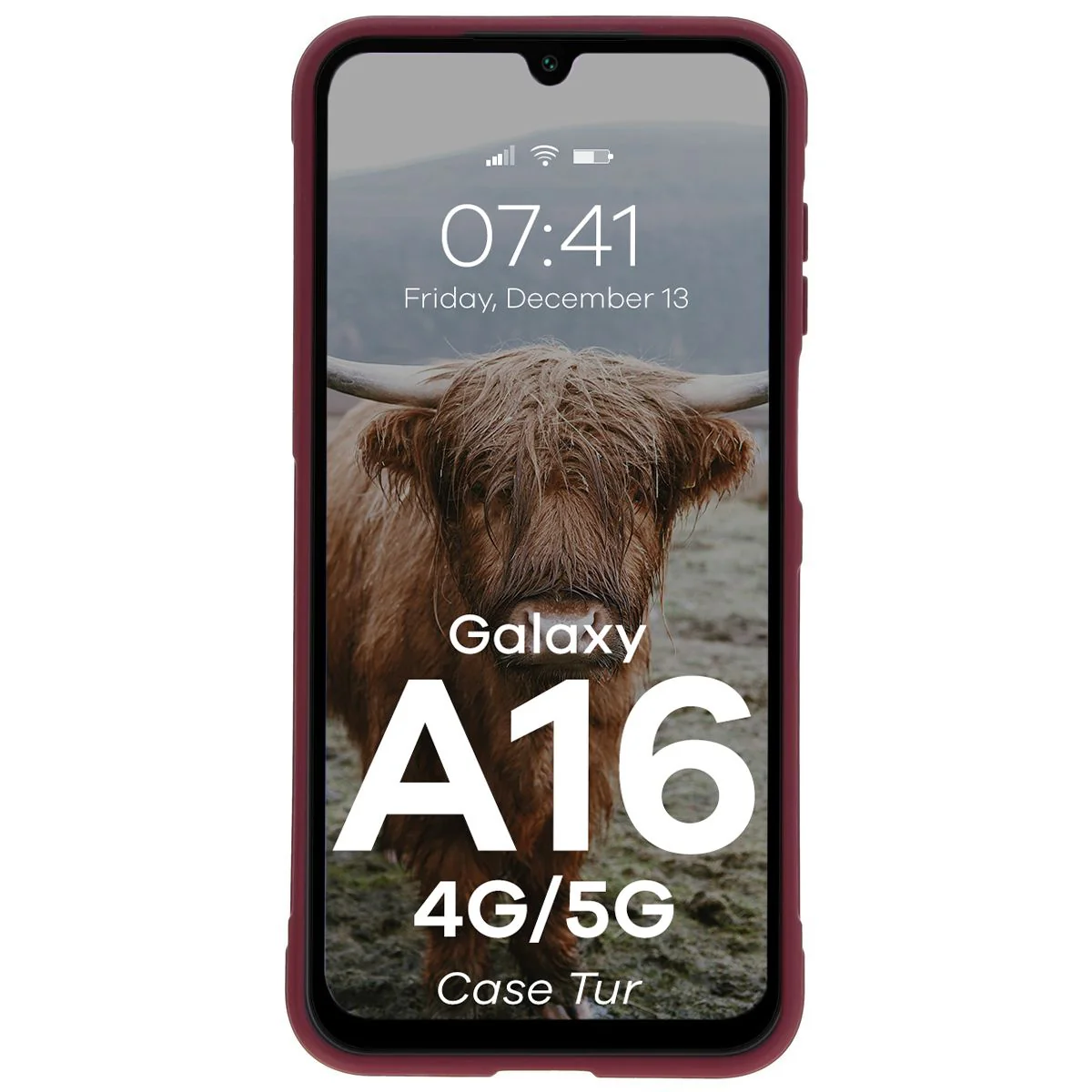 Robuste Handyhülle für Galaxy A16 4G/5G, Bizon Case Tur, Burgunderrot - Image 5