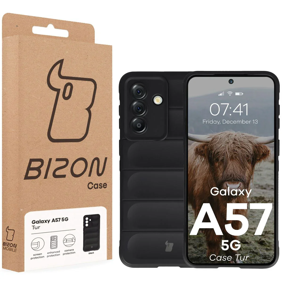 Robuste Handyhülle für Galaxy A57 5G, Bizon Case Tur, Schwarz - Image 8
