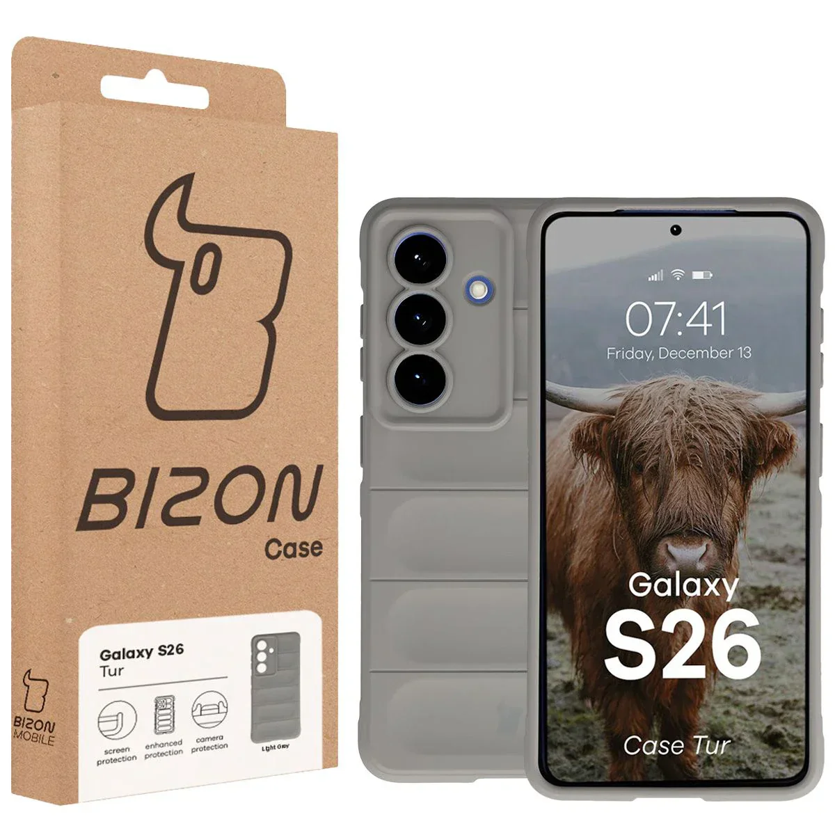 Robuste Handyhülle für Galaxy S26, Bizon Case Tur, Hellgrau - Image 8