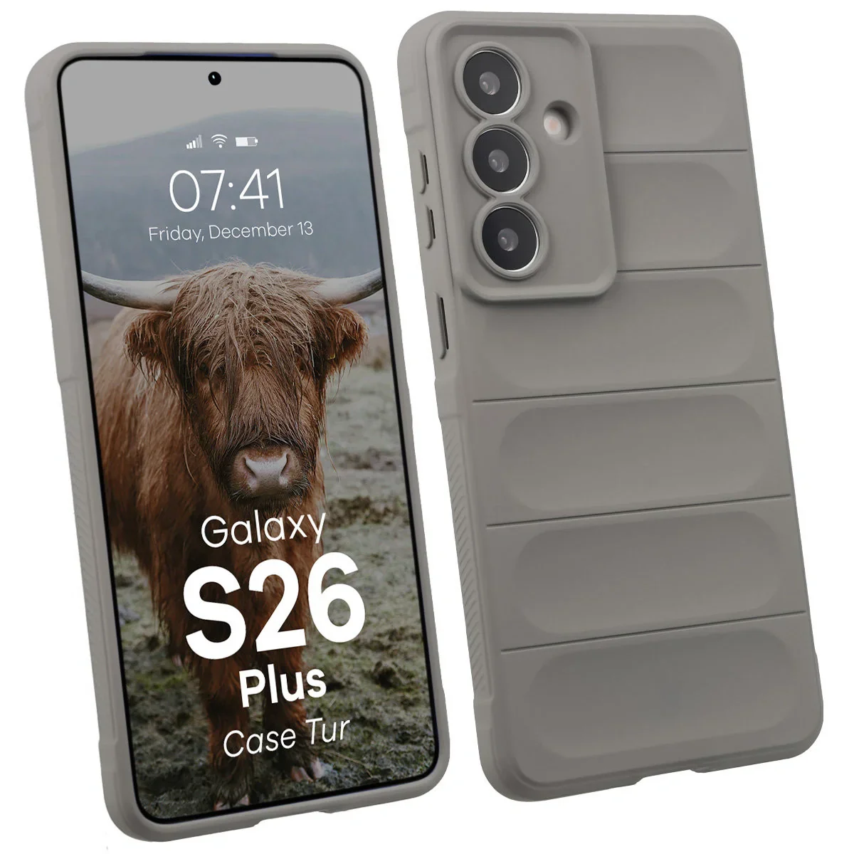 Robuste Handyhülle für Galaxy S26 Plus, Bizon Case Tur, Hellgrau