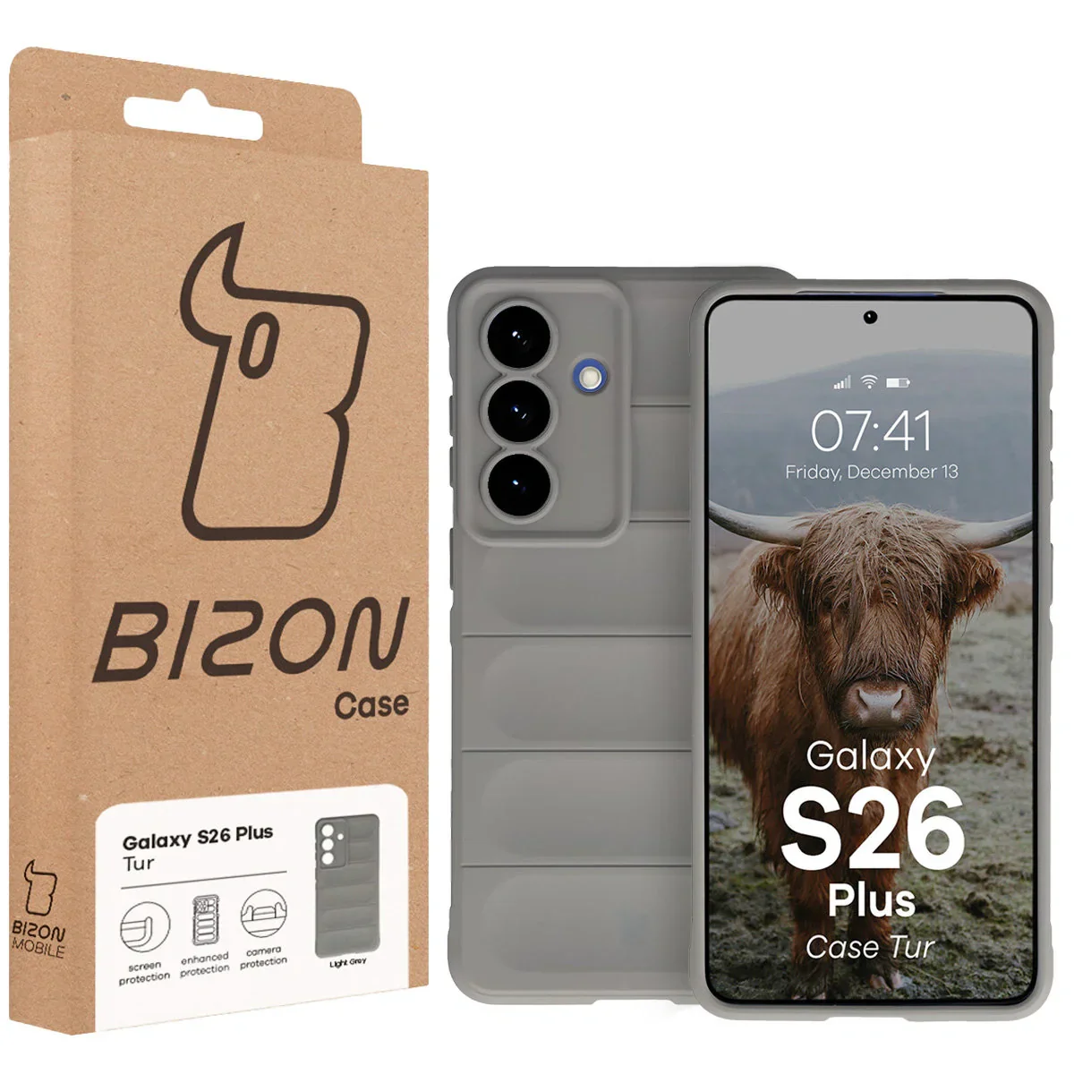 Robuste Handyhülle für Galaxy S26 Plus, Bizon Case Tur, Hellgrau - Image 8