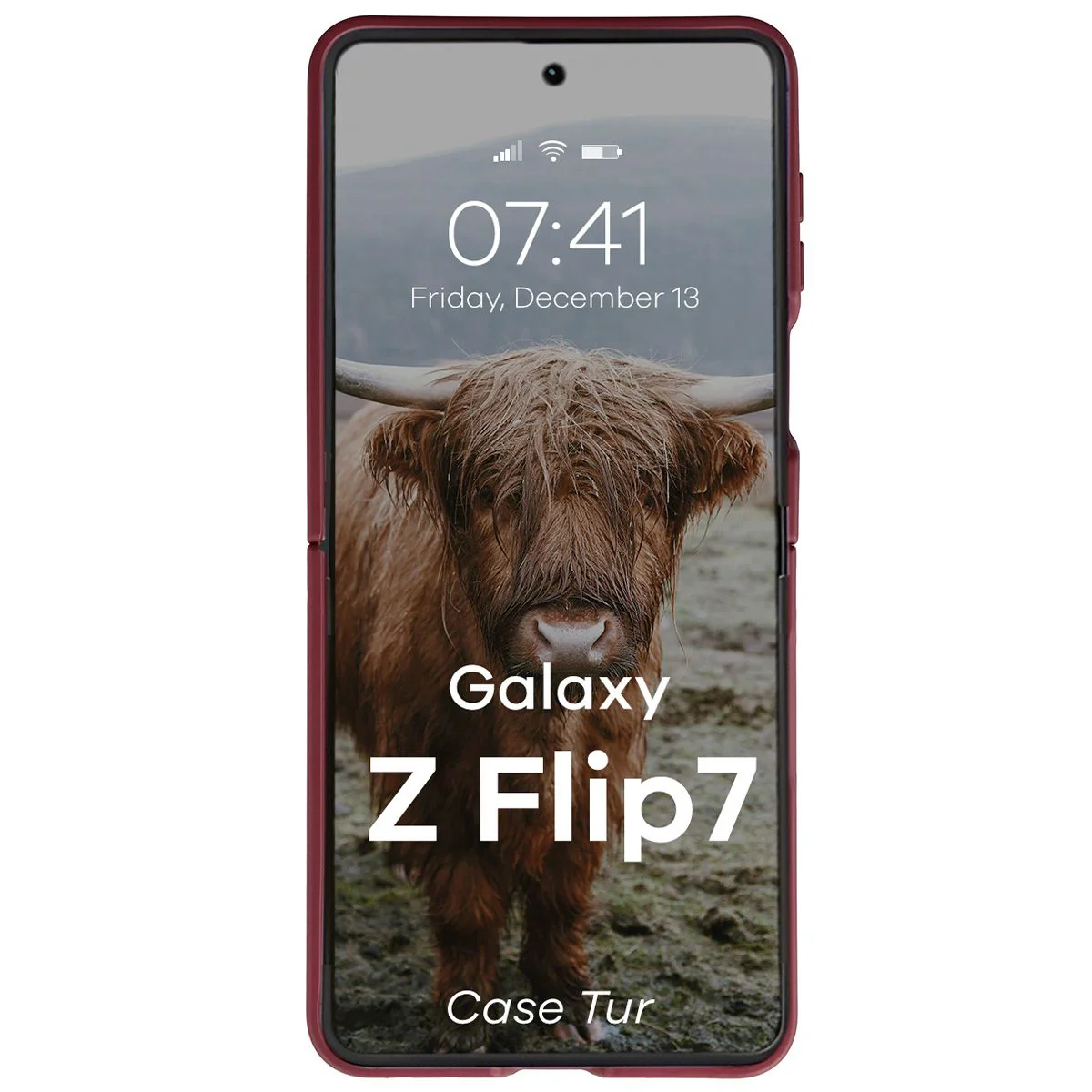 Robuste Handyhülle für Galaxy Z Flip7, Bizon Case Tur, Burgunderrot - Image 5