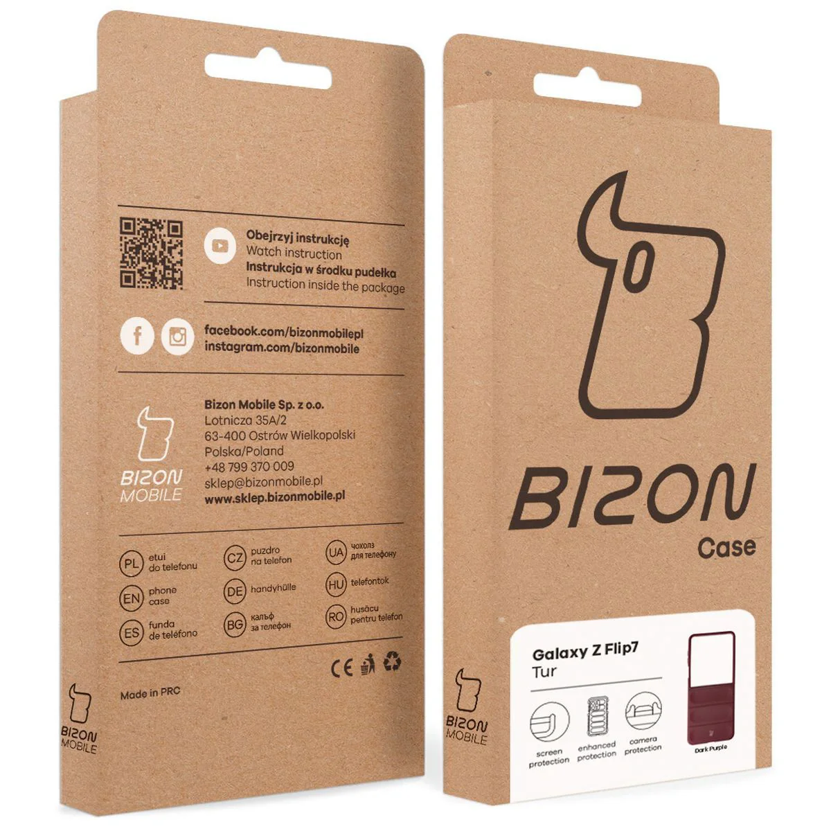 Robuste Handyhülle für Galaxy Z Flip7, Bizon Case Tur, Burgunderrot - Image 8