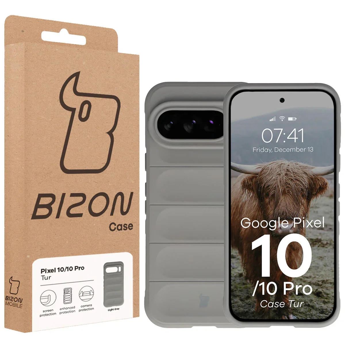 Robuste Handyhülle für Google Pixel 10 / 10 Pro, Bizon Case Tur, Hellgrau - Image 8