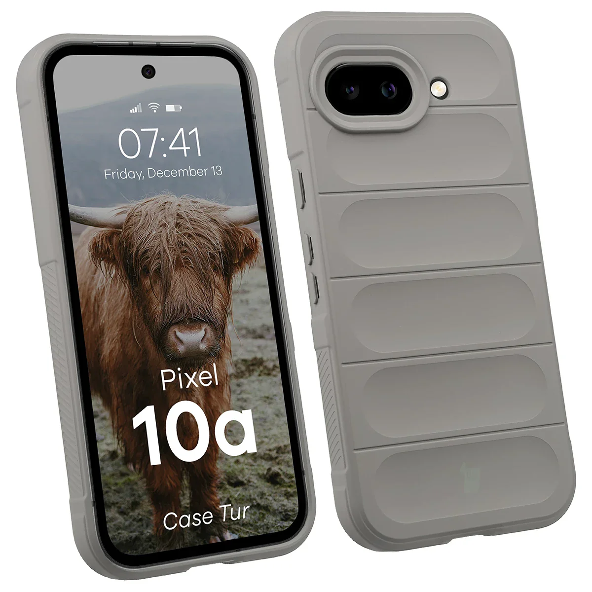 Robuste Handyhülle für Google Pixel 10a, Bizon Case Tur, Hellgrau
