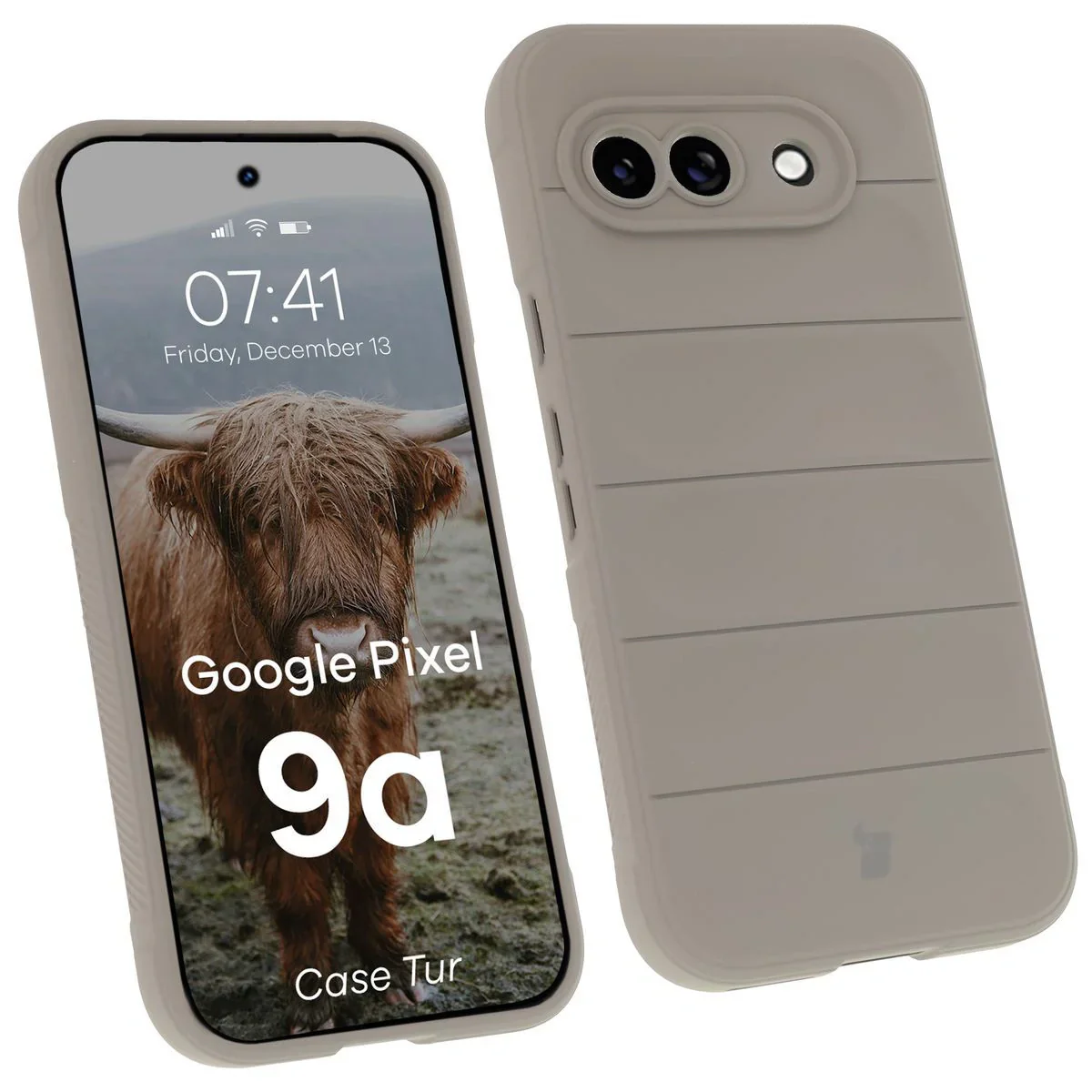 Robuste Handyhülle für Google Pixel 9a, Bizon Case Tur, Hellgrau