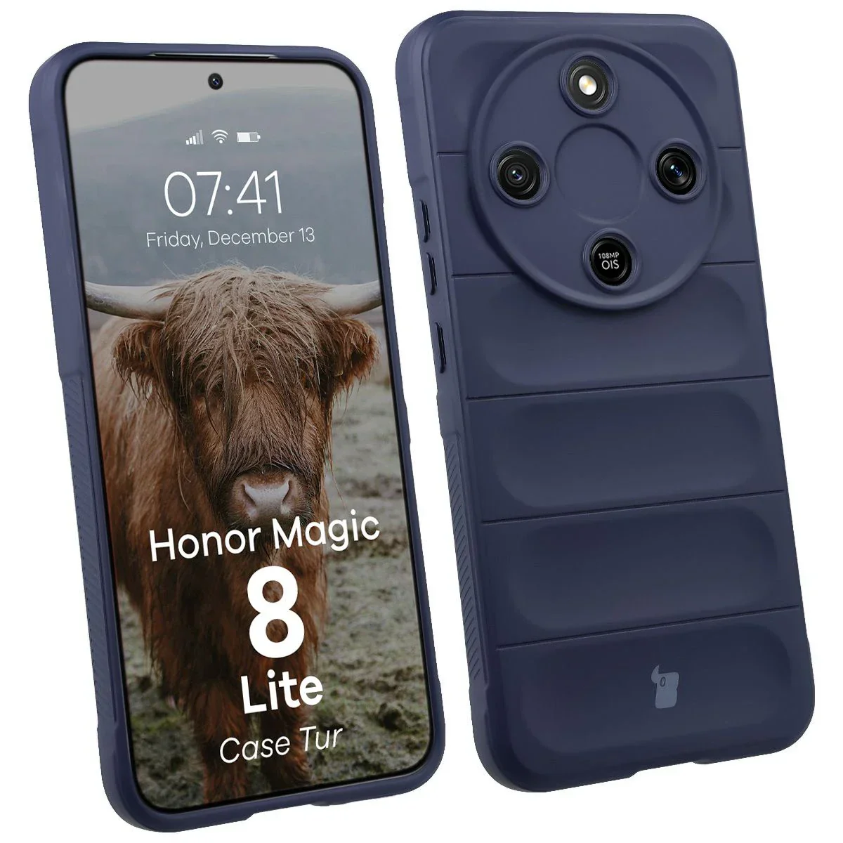 Robuste Handyhülle für Honor Magic8 Lite, Bizon Case Tur, Dunkelblau