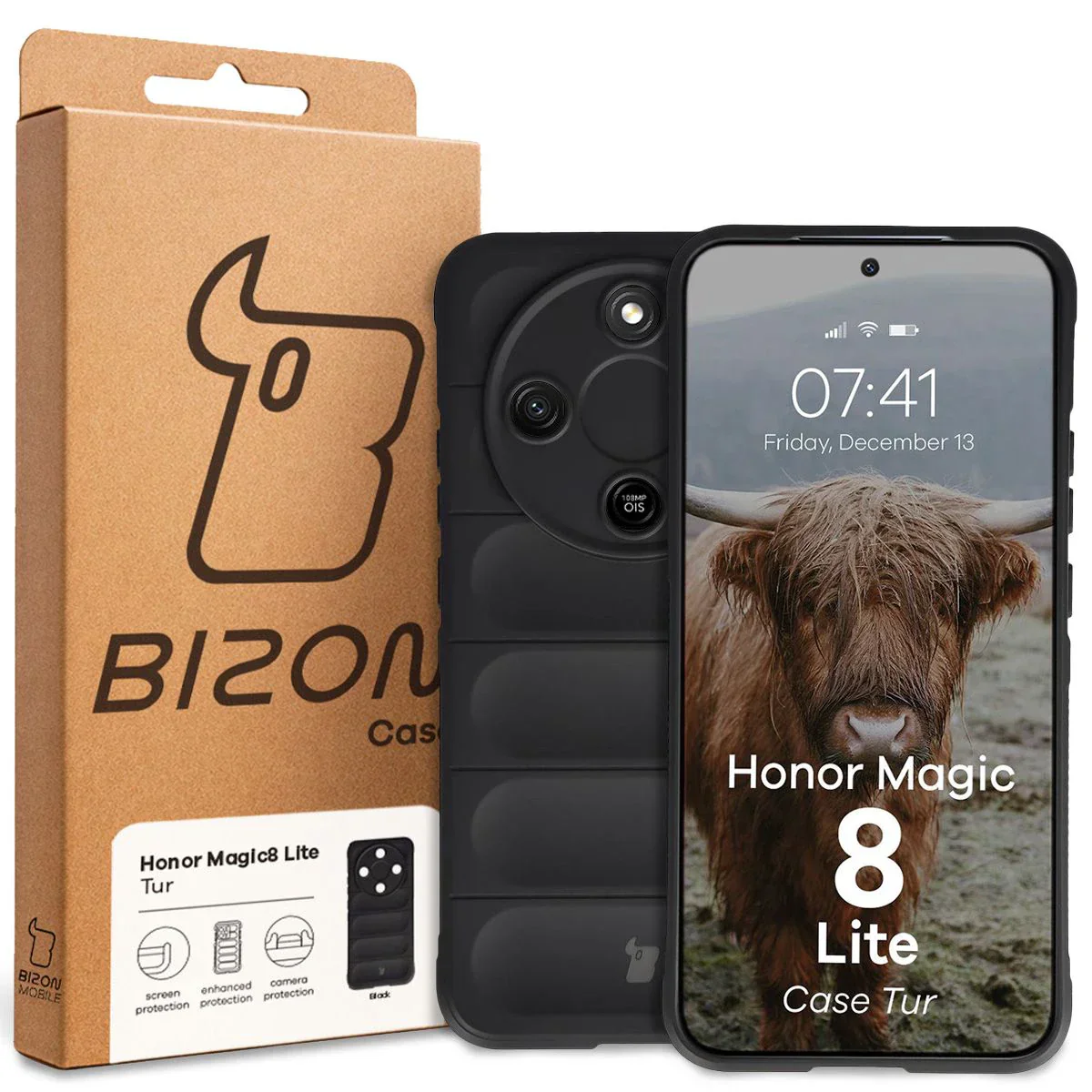 Robuste Handyhülle für Honor Magic8 Lite, Bizon Case Tur, Schwarz - Image 8
