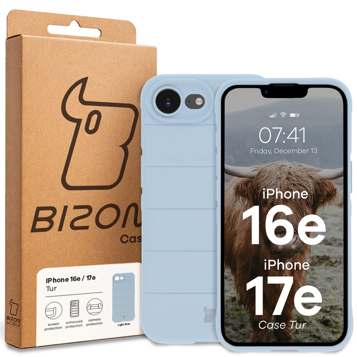 Robuste Handyhülle für iPhone 17e / 16e, Bizon Case Tur, Hellblau - Image 8