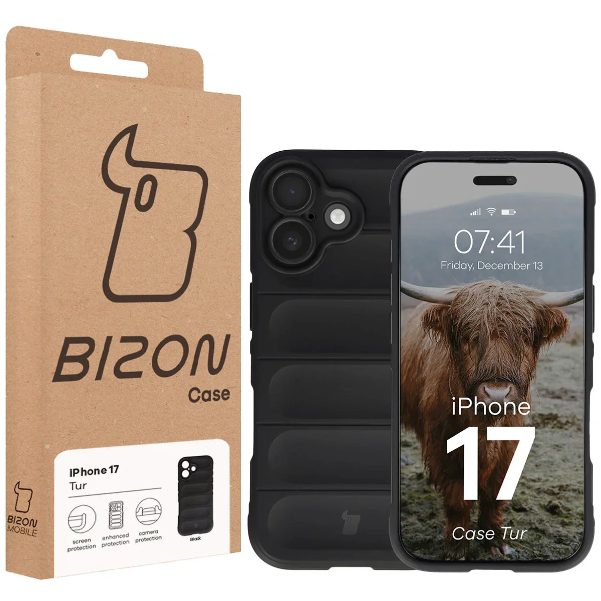 Robuste Handyhülle für iPhone 17, Bizon Case Tur, Schwarz - Image 8