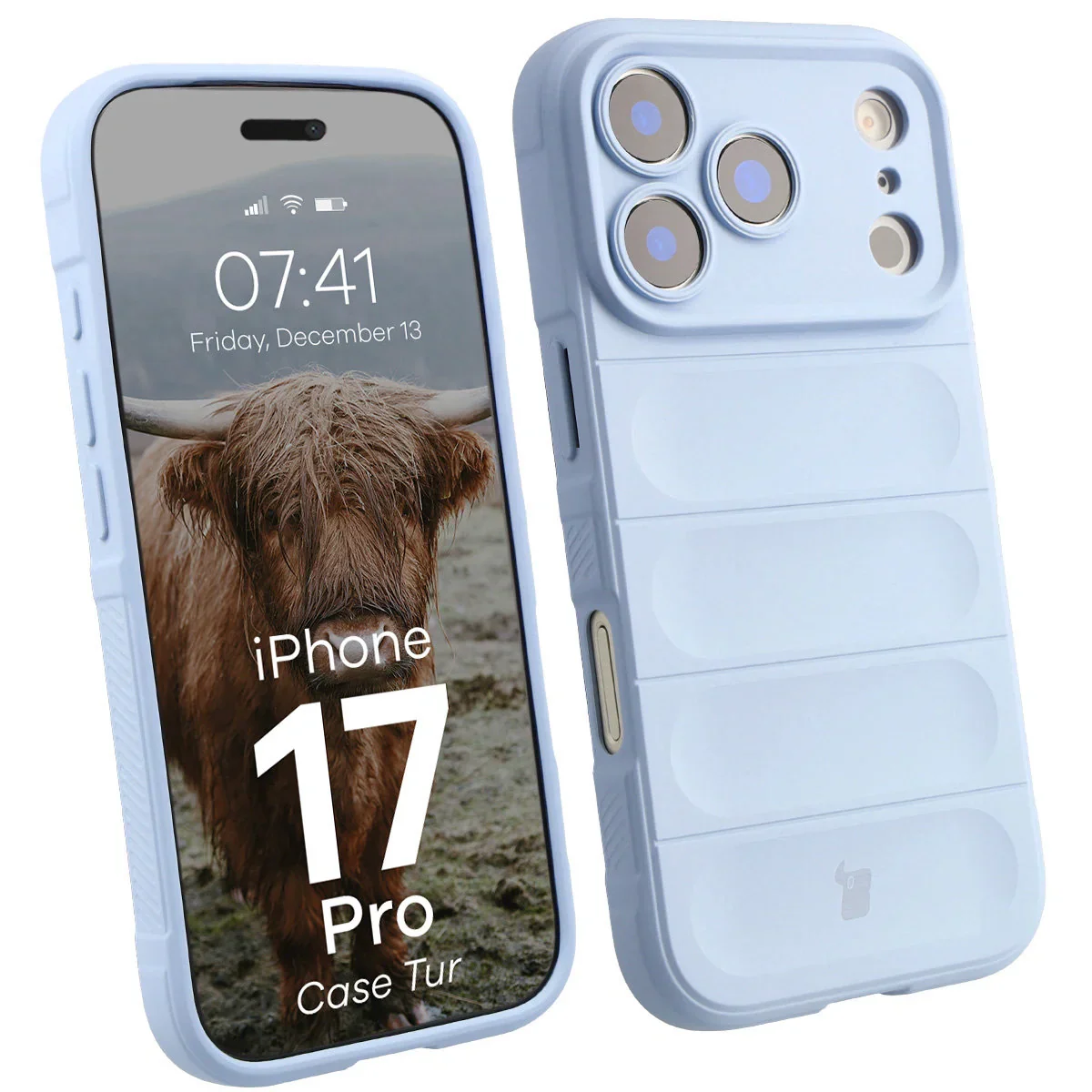 Robuste Handyhülle für iPhone 17 Pro, Bizon Case Tur, Hellblau