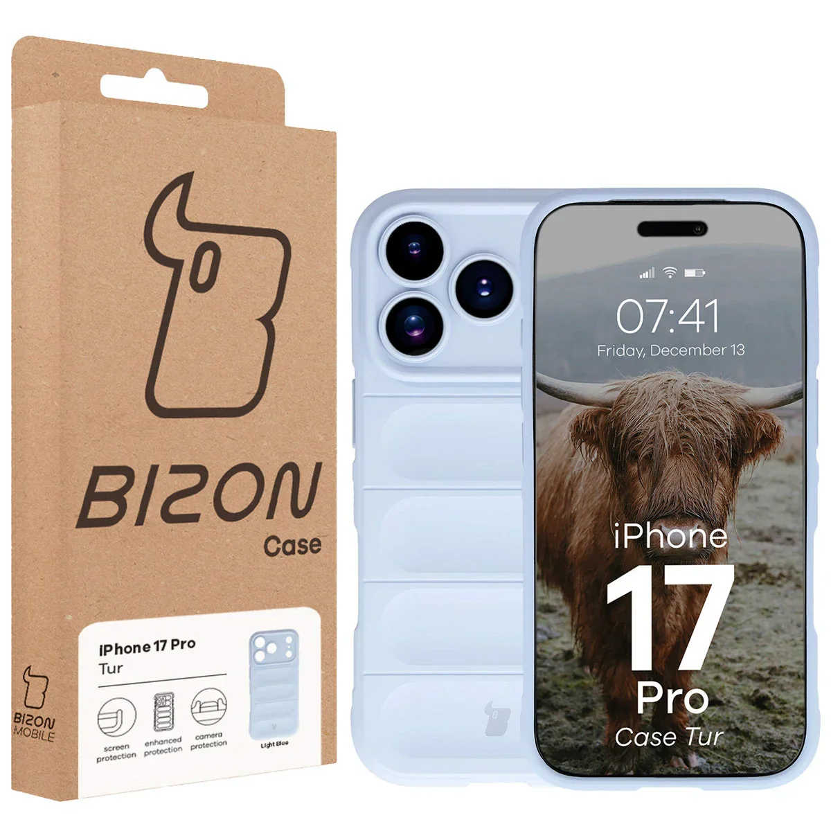 Robuste Handyhülle für iPhone 17 Pro, Bizon Case Tur, Hellblau - Image 8