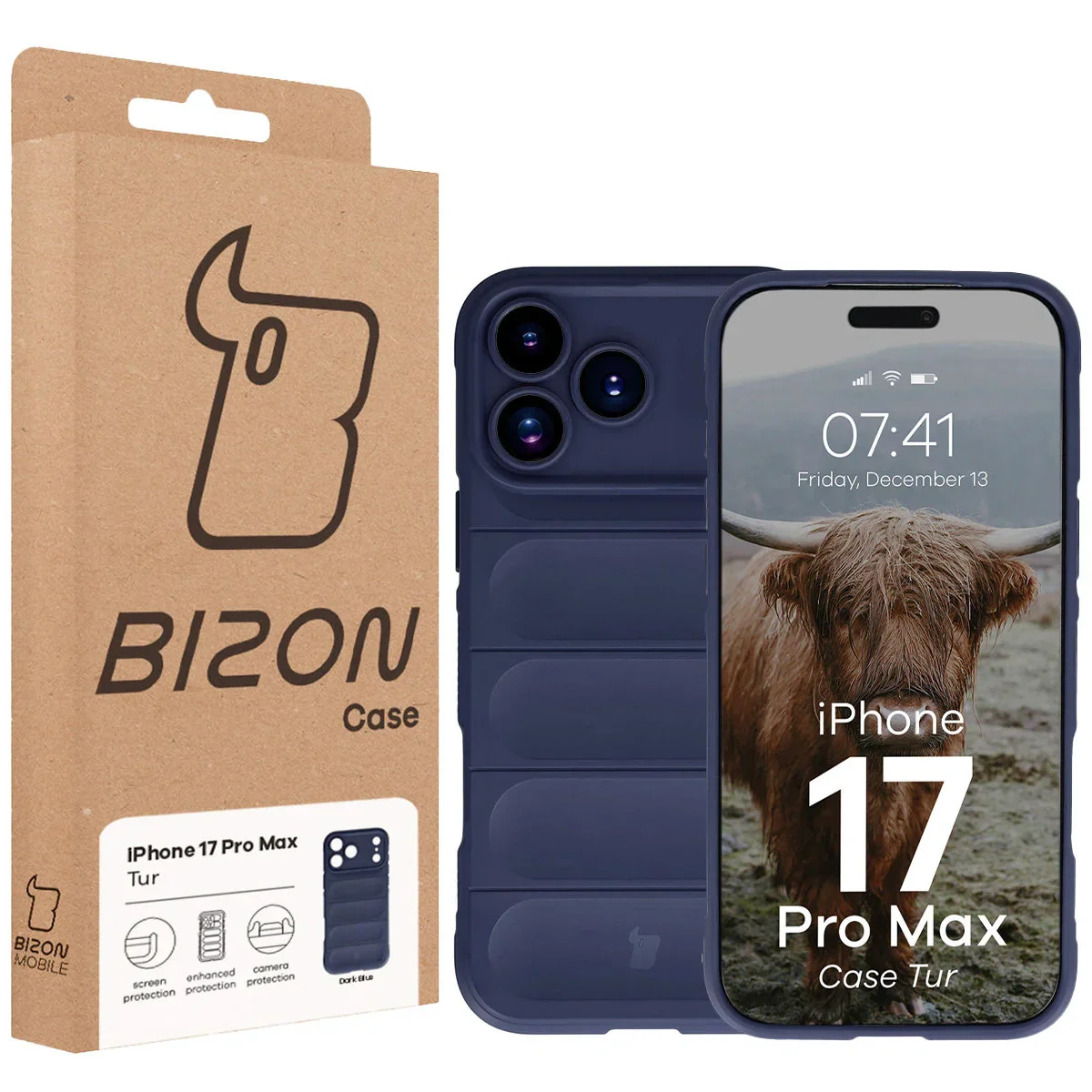 Robuste Handyhülle für iPhone 17 Pro Max, Bizon Case Tur, Dunkelblau - Image 8