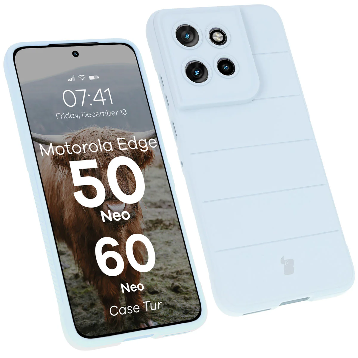 Robuste Handyhülle für Motorola Edge 50 Neo, Bizon Case Tur, Hellblau