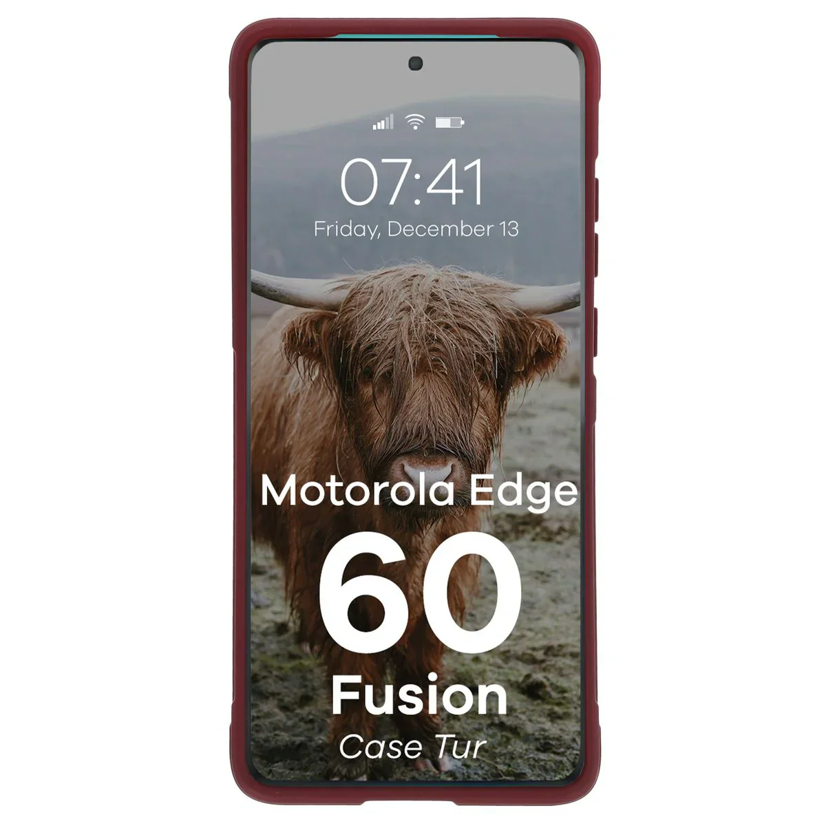 Robuste Handyhülle für Motorola Edge 60 / 60 Fusion, Bizon Case Tur, Burgunderrot - Image 5