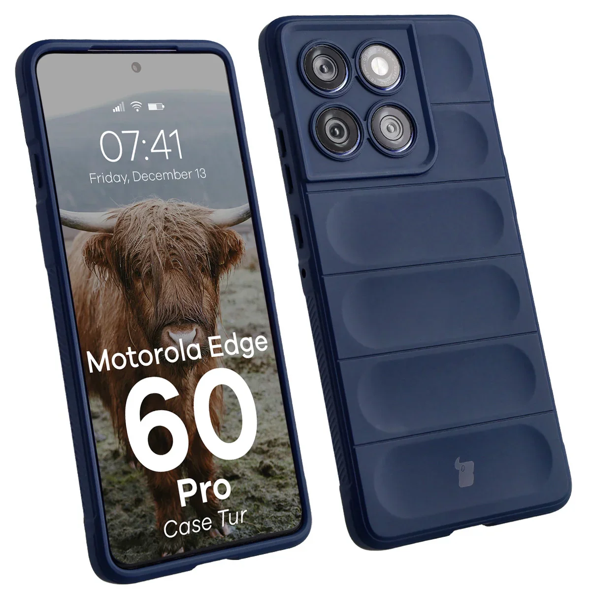 Robuste Handyhülle für Motorola Edge 60 Pro, Bizon Case Tur, Dunkelblau