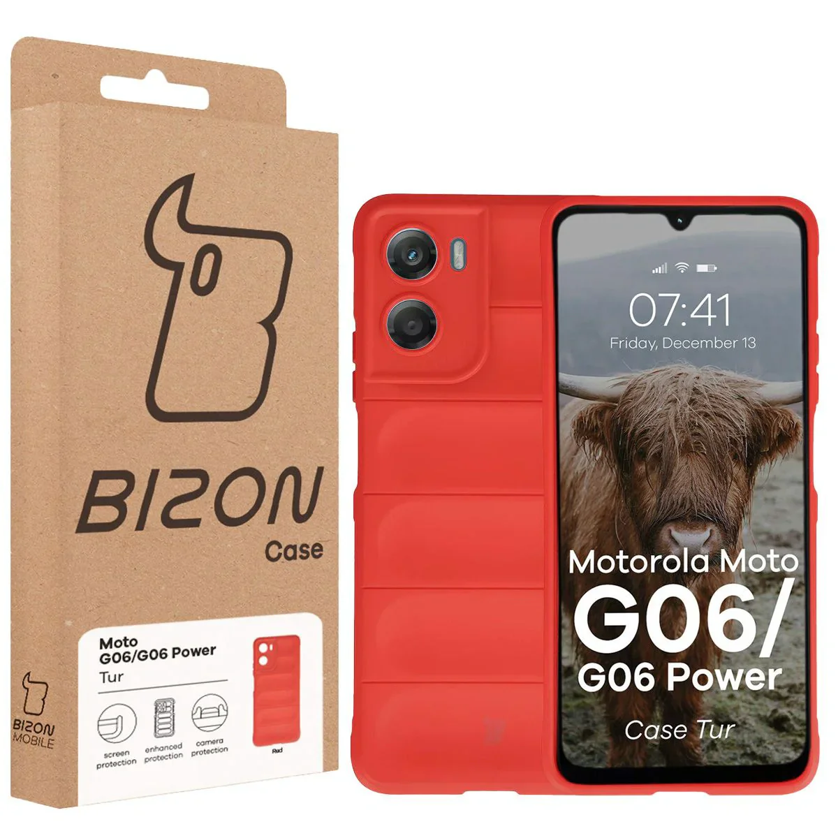 Robuste Handyhülle für Motorola Moto G06 4G / G06 Power 4G, Bizon Case Tur, Rot - Image 8