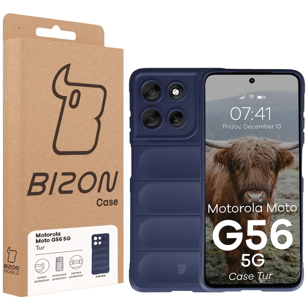 Robuste Handyhülle für Motorola Moto G56 5G, Bizon Case Tur, Dunkelblau - Image 8