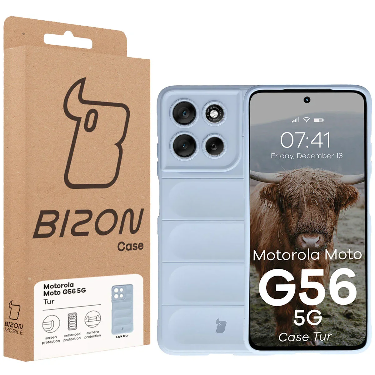 Robuste Handyhülle für Motorola Moto G56 5G, Bizon Case Tur, Hellblau - Image 8