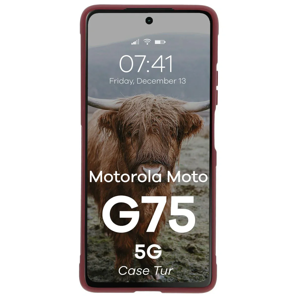 Robuste Handyhülle für Motorola Moto G75 5G, Bizon Case Tur, Burgunderrot - Image 5