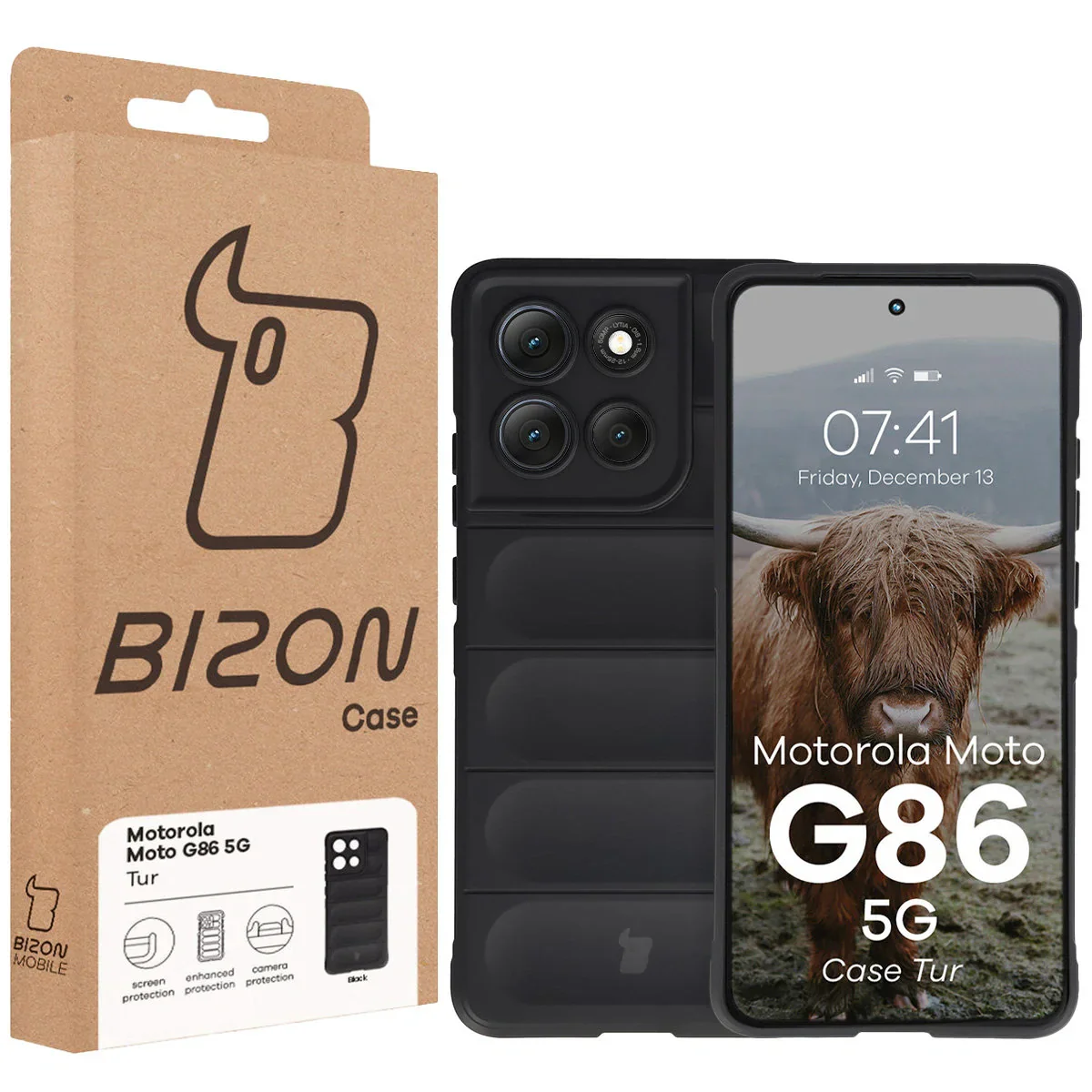 Robuste Handyhülle für Motorola Moto G86 5G, Bizon Case Tur, Schwarz - Image 8