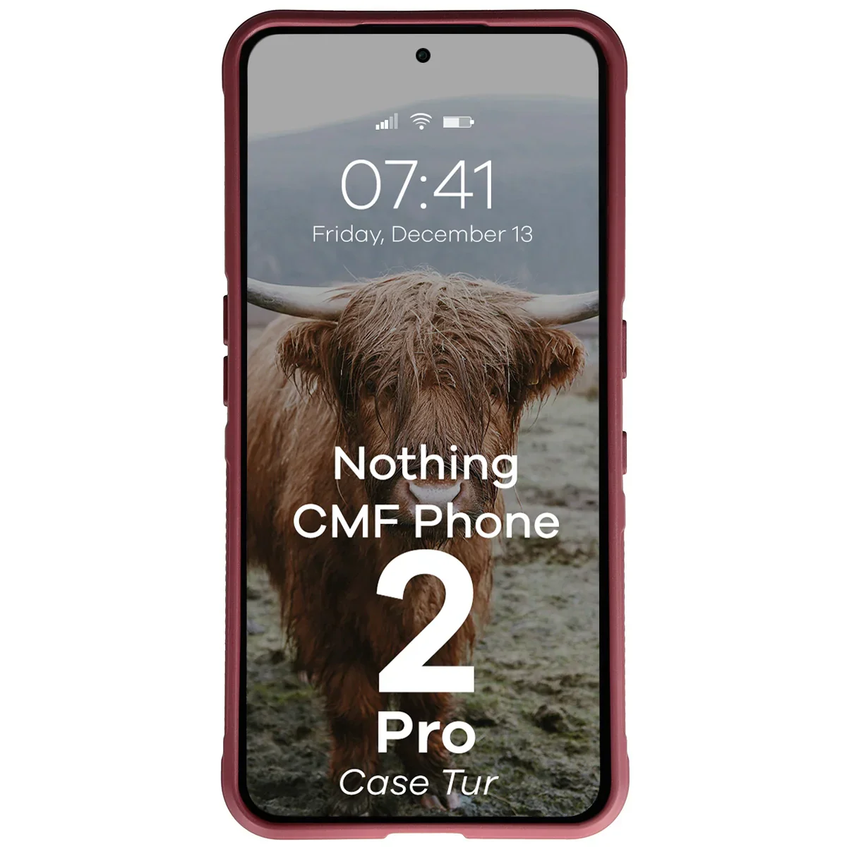 Robuste Handyhülle für Nothing CMF Phone 2 Pro, Bizon Case Tur, Burgunderrot - Image 5