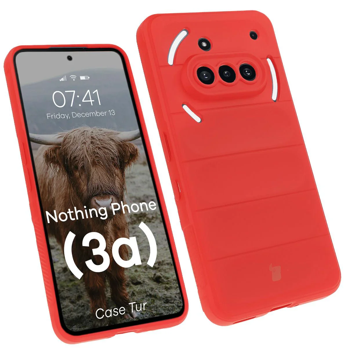 Robuste Handyhülle für Nothing Phone (3a), Bizon Case Tur, Rot