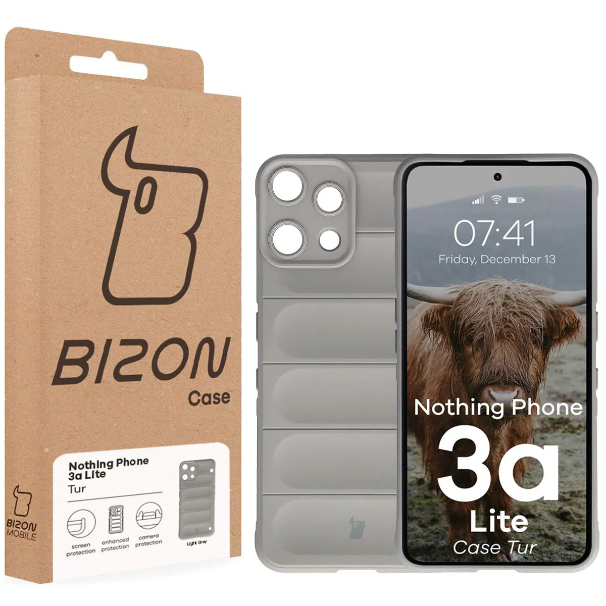 Robuste Handyhülle für Nothing Phone (3a) Lite, Bizon Case Tur, Hellgrau - Image 8