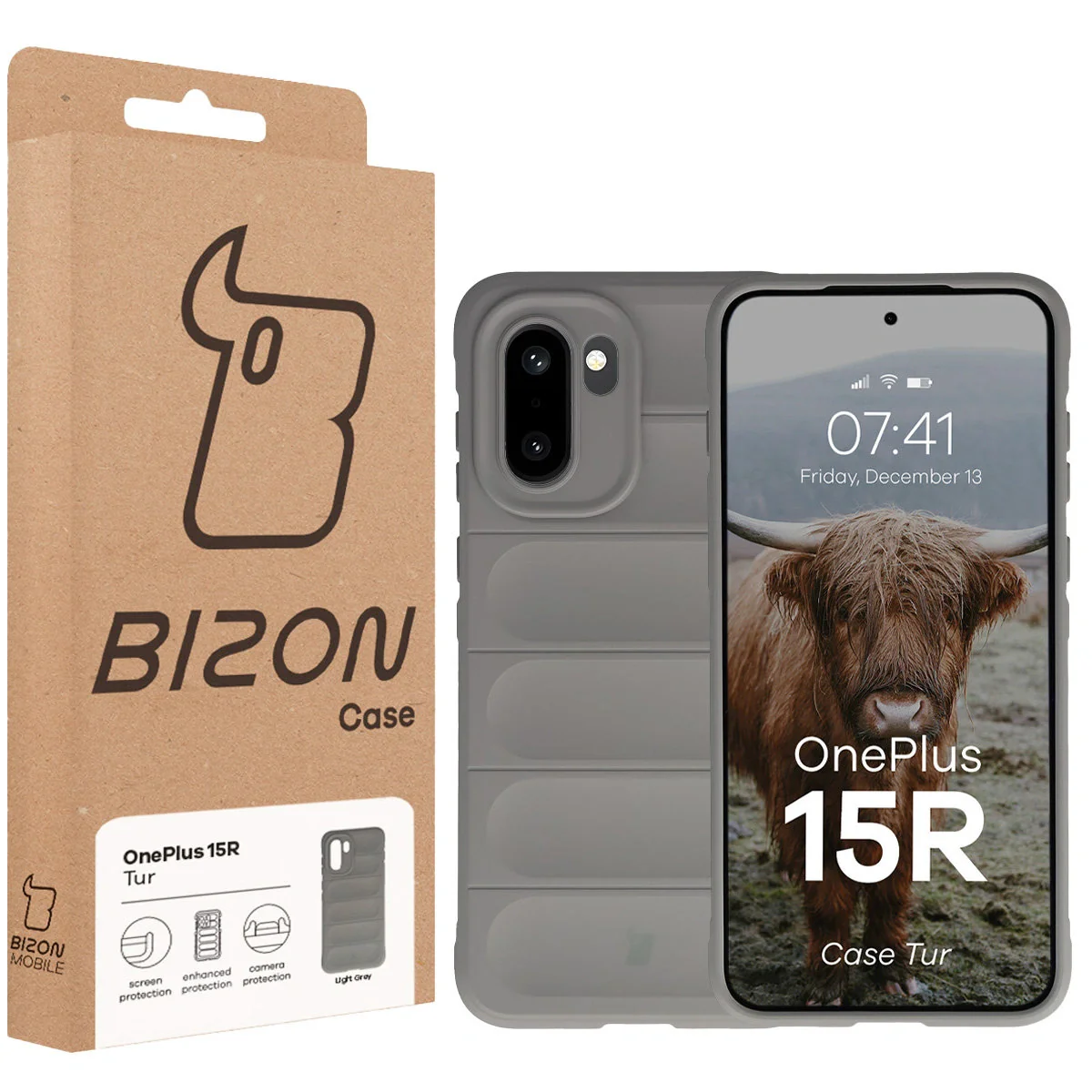 Robuste Handyhülle für OnePlus 15R, Bizon Case Tur, Hellgrau - Image 8