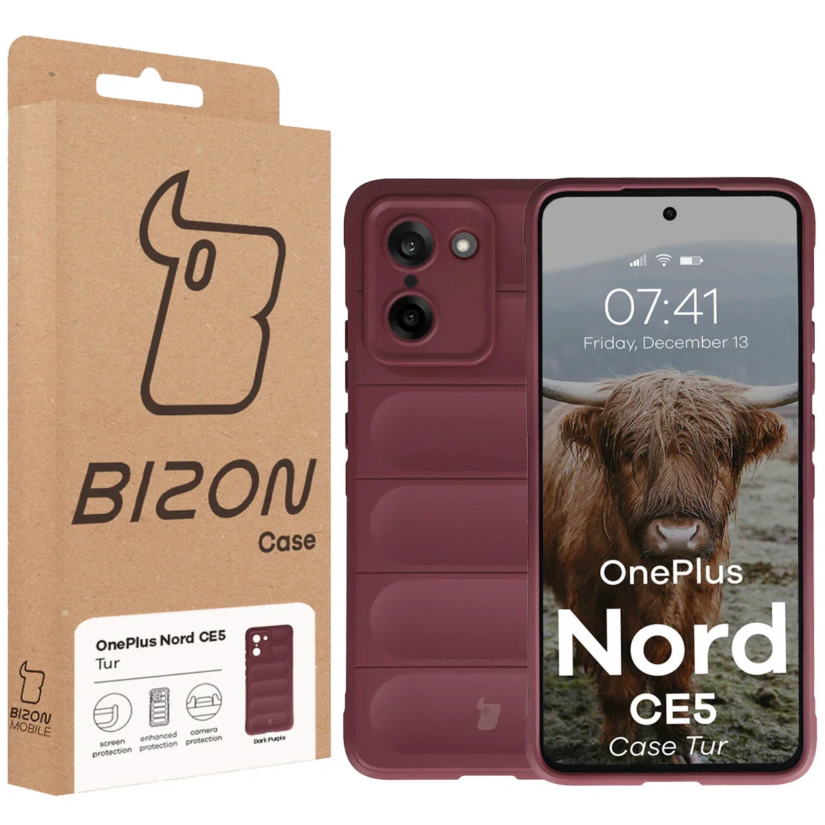 Robuste Handyhülle für OnePlus Nord CE5 5G, Bizon Case Tur, Burgunderrot - Image 8