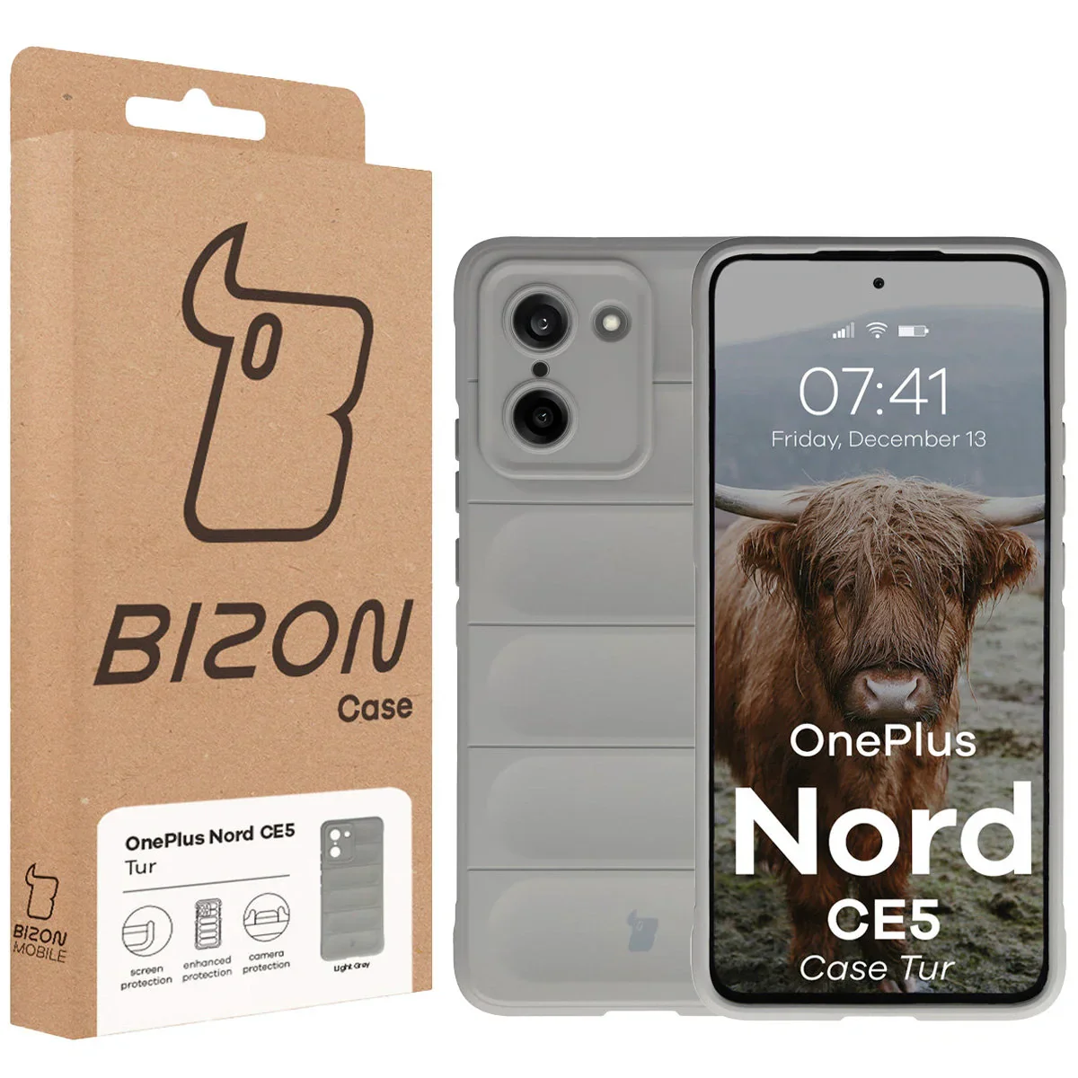 Robuste Handyhülle für OnePlus Nord CE5 5G, Bizon Case Tur, Hellgrau - Image 8