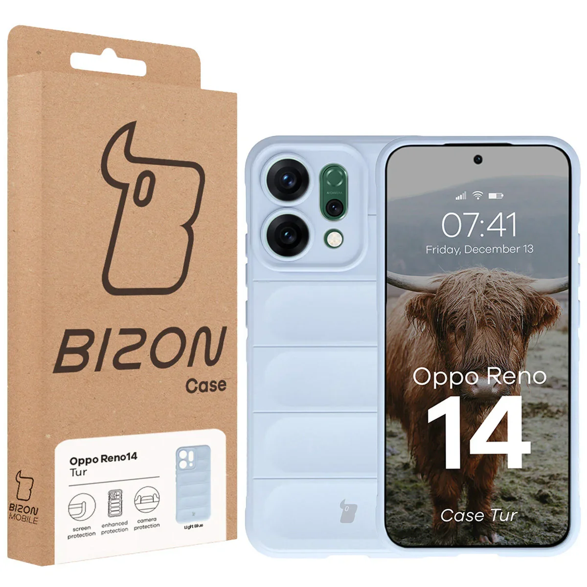 Robuste Handyhülle für Oppo Reno 14, Bizon Case Tur, Hellblau - Image 8
