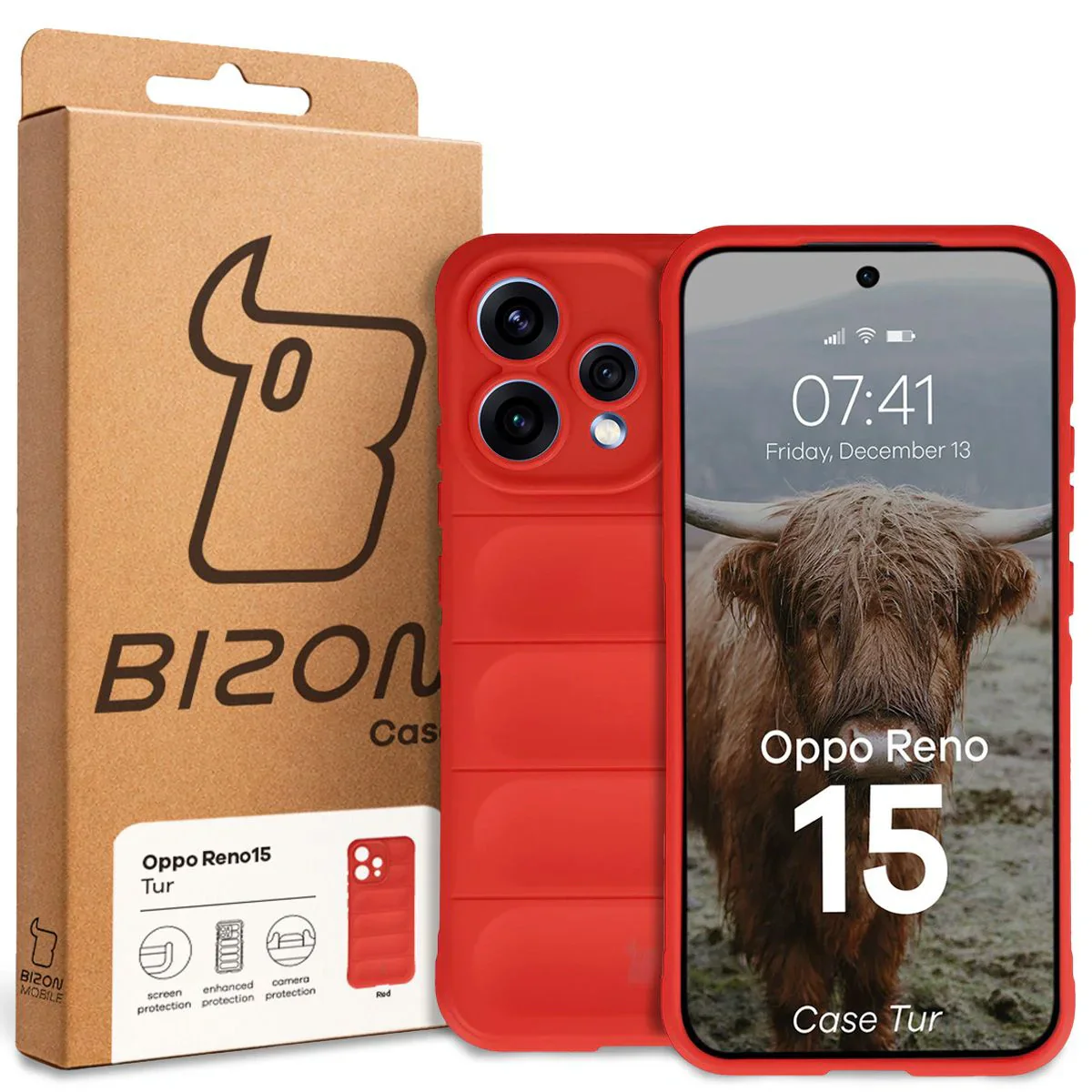 Robuste Handyhülle für Oppo Reno 15, Bizon Case Tur, Rot - Image 8
