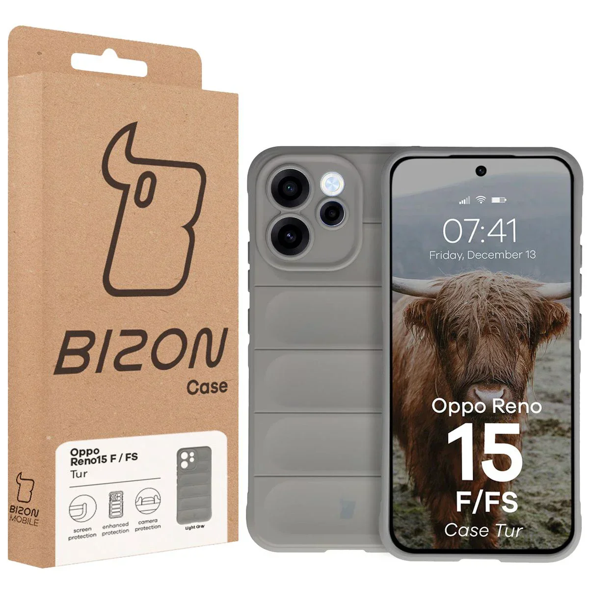 Robuste Handyhülle für Oppo Reno 15 F / FS, Bizon Case Tur, Hellgrau - Image 8