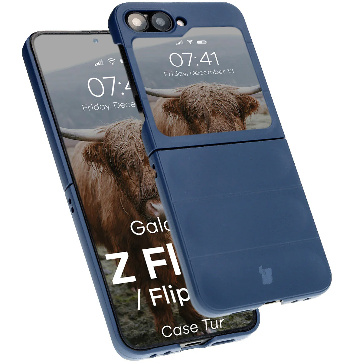 Robuste Handyhülle für Galaxy Z Flip7 FE / Z Flip6, Bizon Case Tur, Dunkelblau