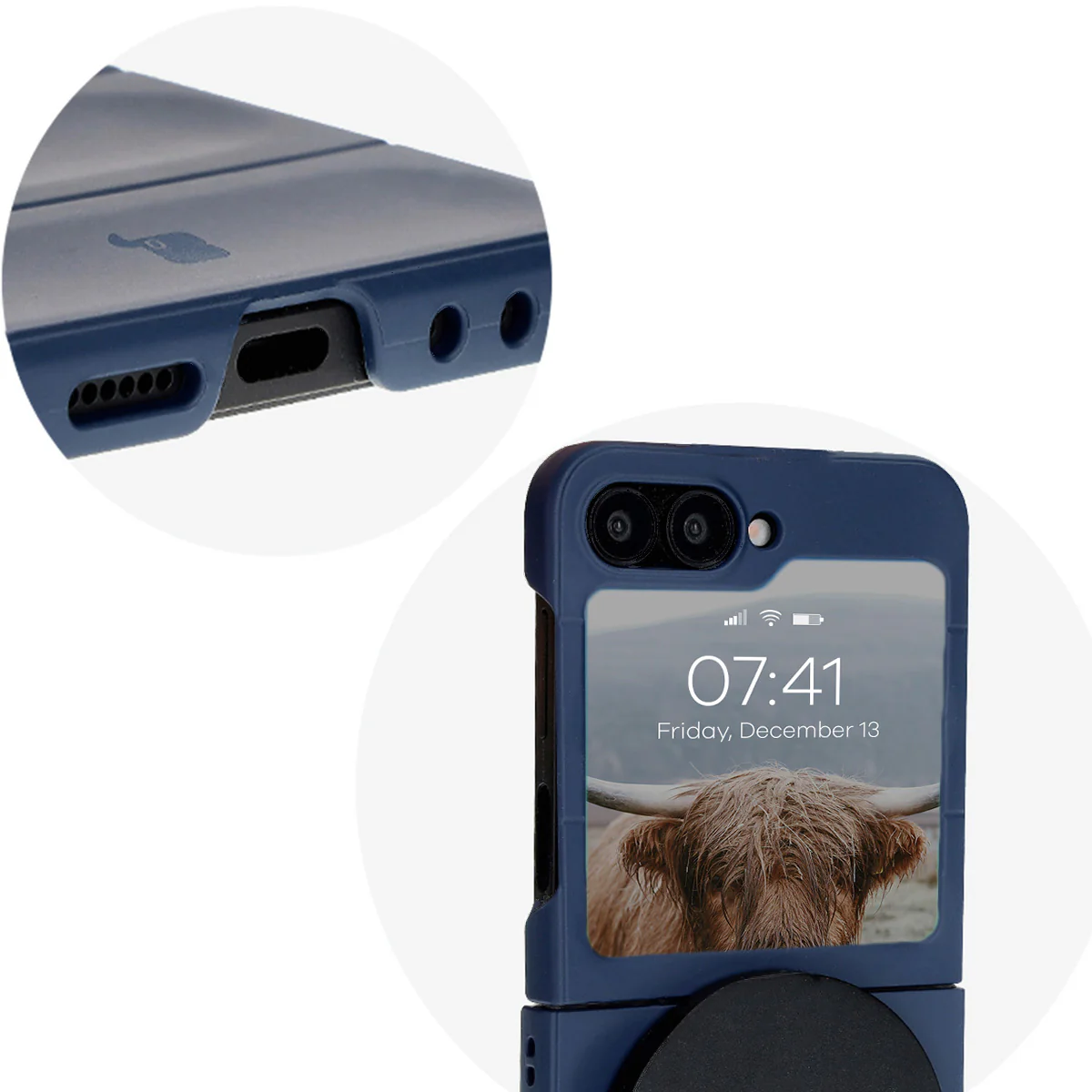 Robuste Handyhülle für Galaxy Z Flip7 FE / Z Flip6, Bizon Case Tur, Dunkelblau - Image 11