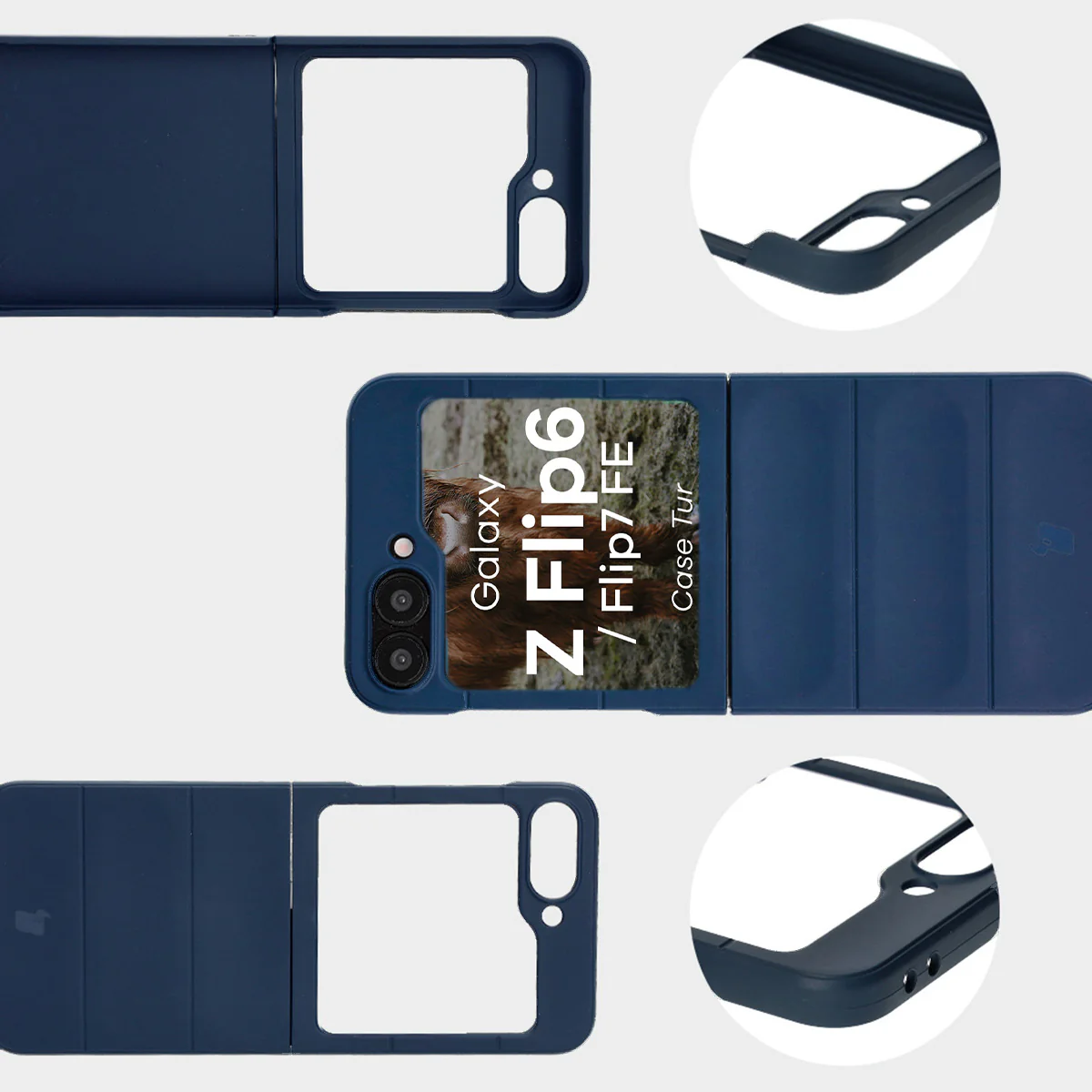 Robuste Handyhülle für Galaxy Z Flip7 FE / Z Flip6, Bizon Case Tur, Dunkelblau - Image 9