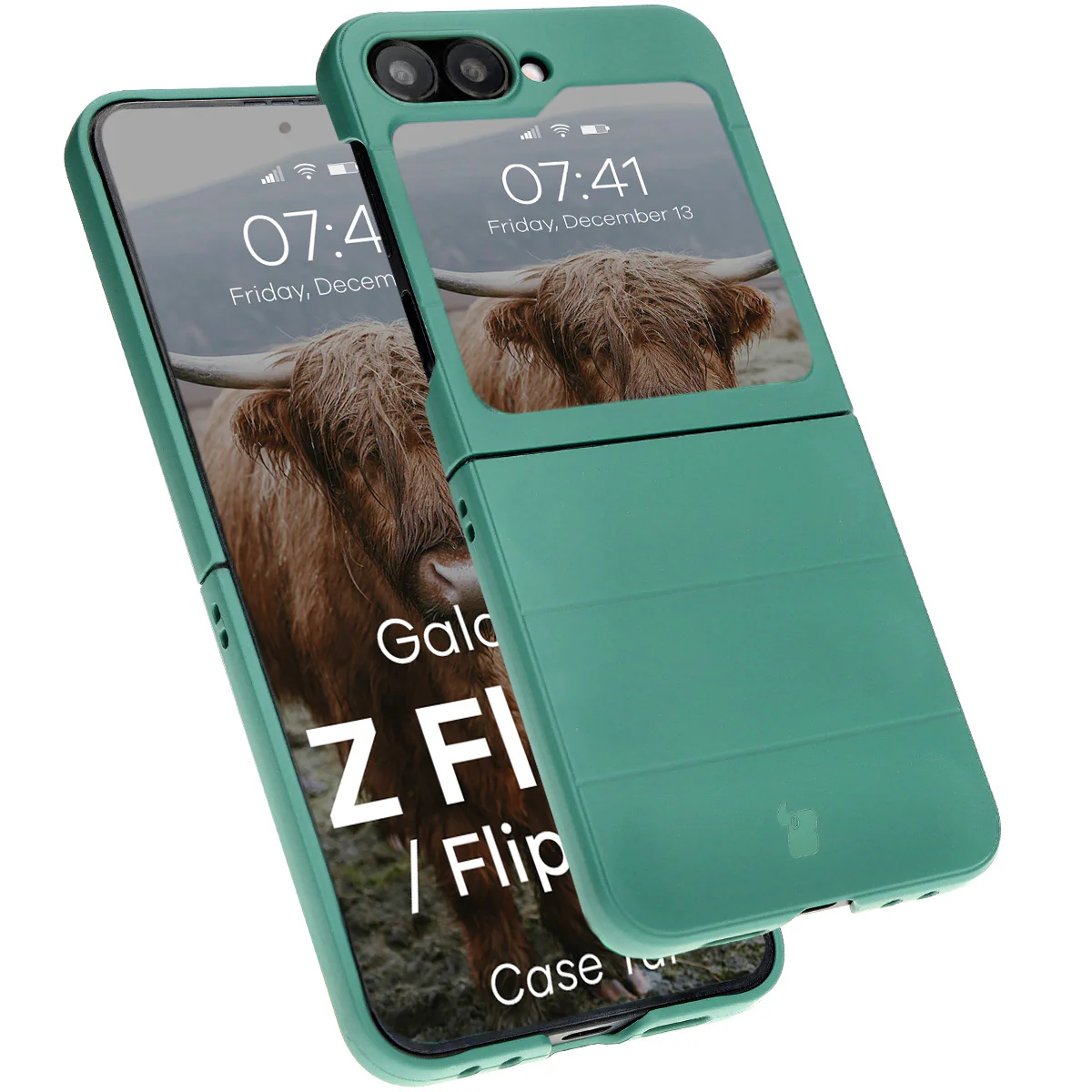 Robuste Handyhülle für Galaxy Z Flip7 FE / Z Flip6, Bizon Case Tur, Dunkelgrün