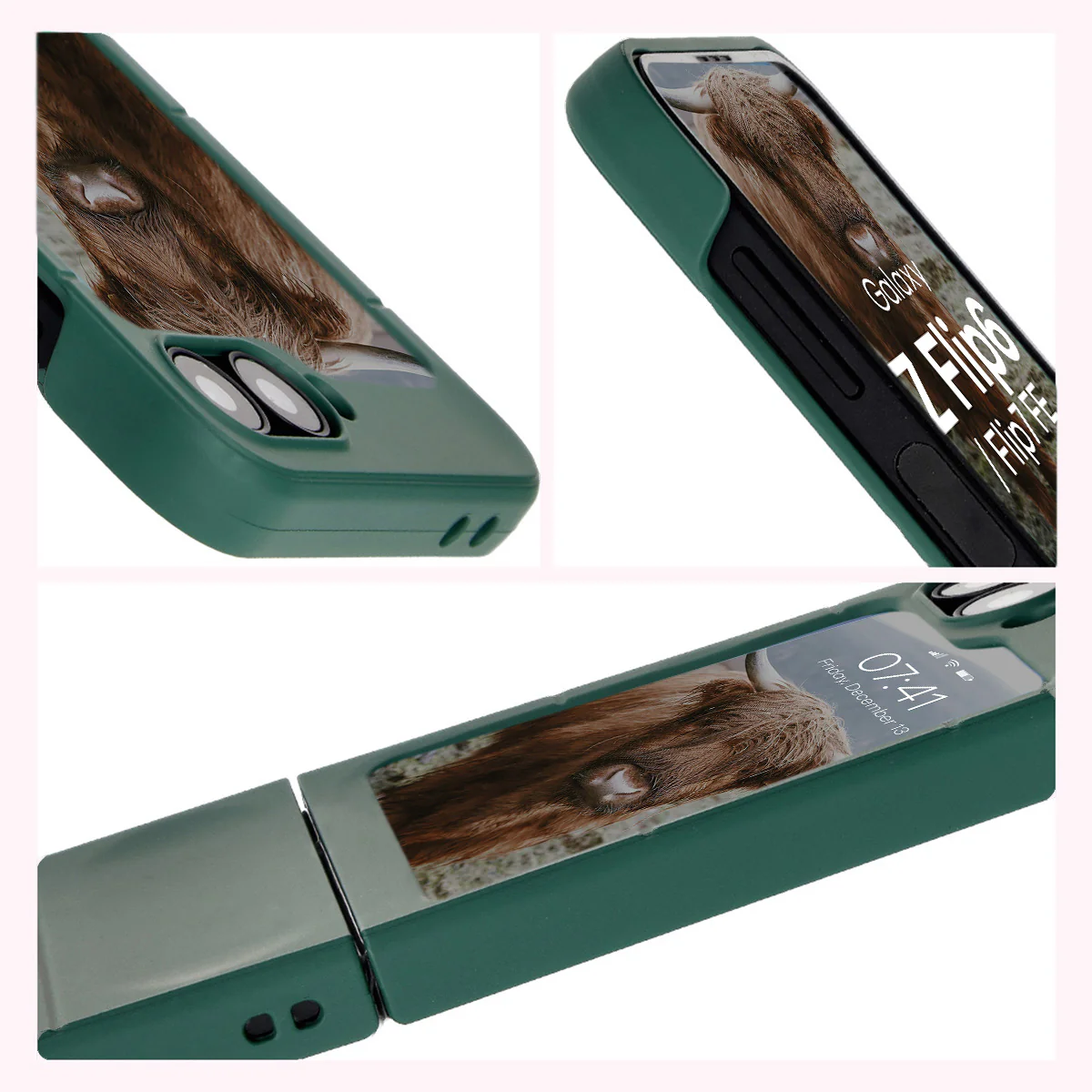 Robuste Handyhülle für Galaxy Z Flip7 FE / Z Flip6, Bizon Case Tur, Dunkelgrün - Image 10