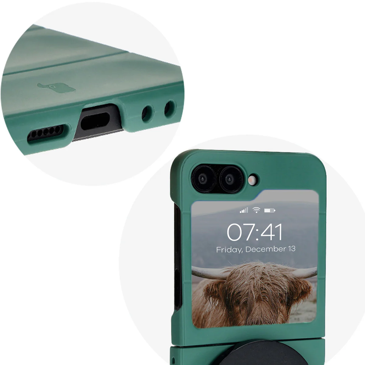 Robuste Handyhülle für Galaxy Z Flip7 FE / Z Flip6, Bizon Case Tur, Dunkelgrün - Image 11