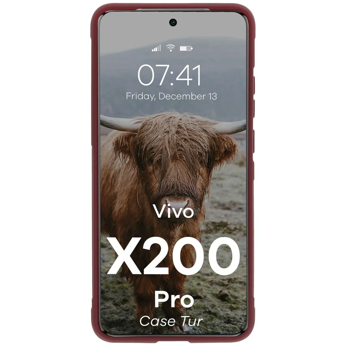 Robuste Handyhülle für Vivo X200 Pro, Bizon Case Tur, Burgunderrot - Image 5