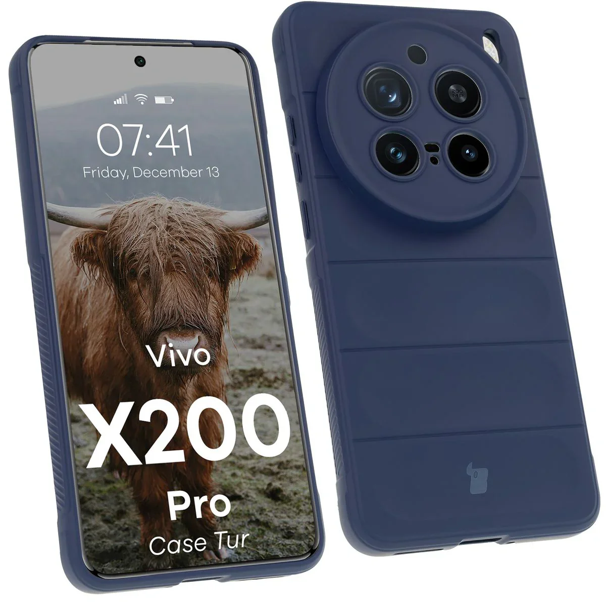 Robuste Handyhülle für Vivo X200 Pro, Bizon Case Tur, Dunkelblau