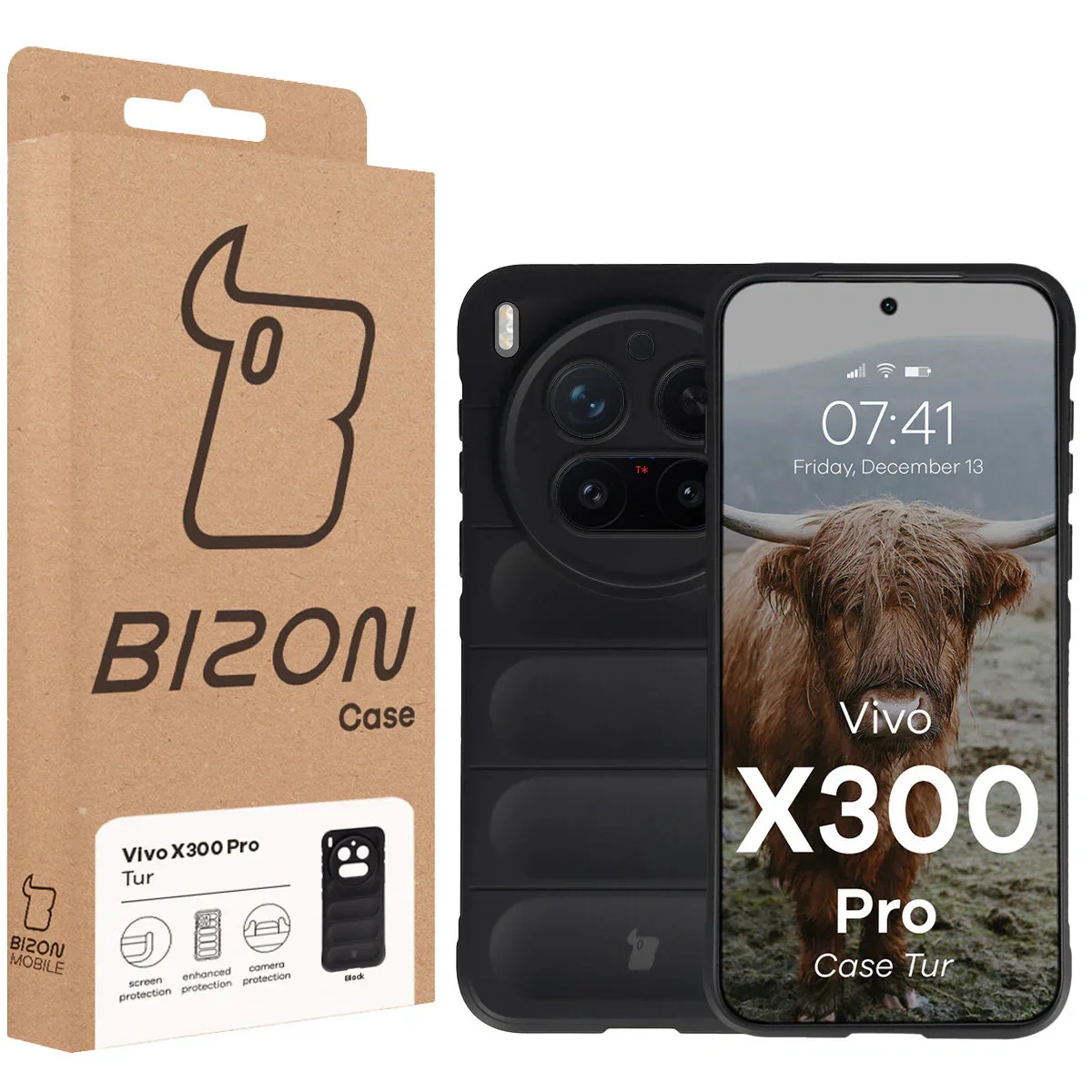 Robuste Handyhülle für Vivo X300 Pro, Bizon Case Tur, Schwarz - Image 8