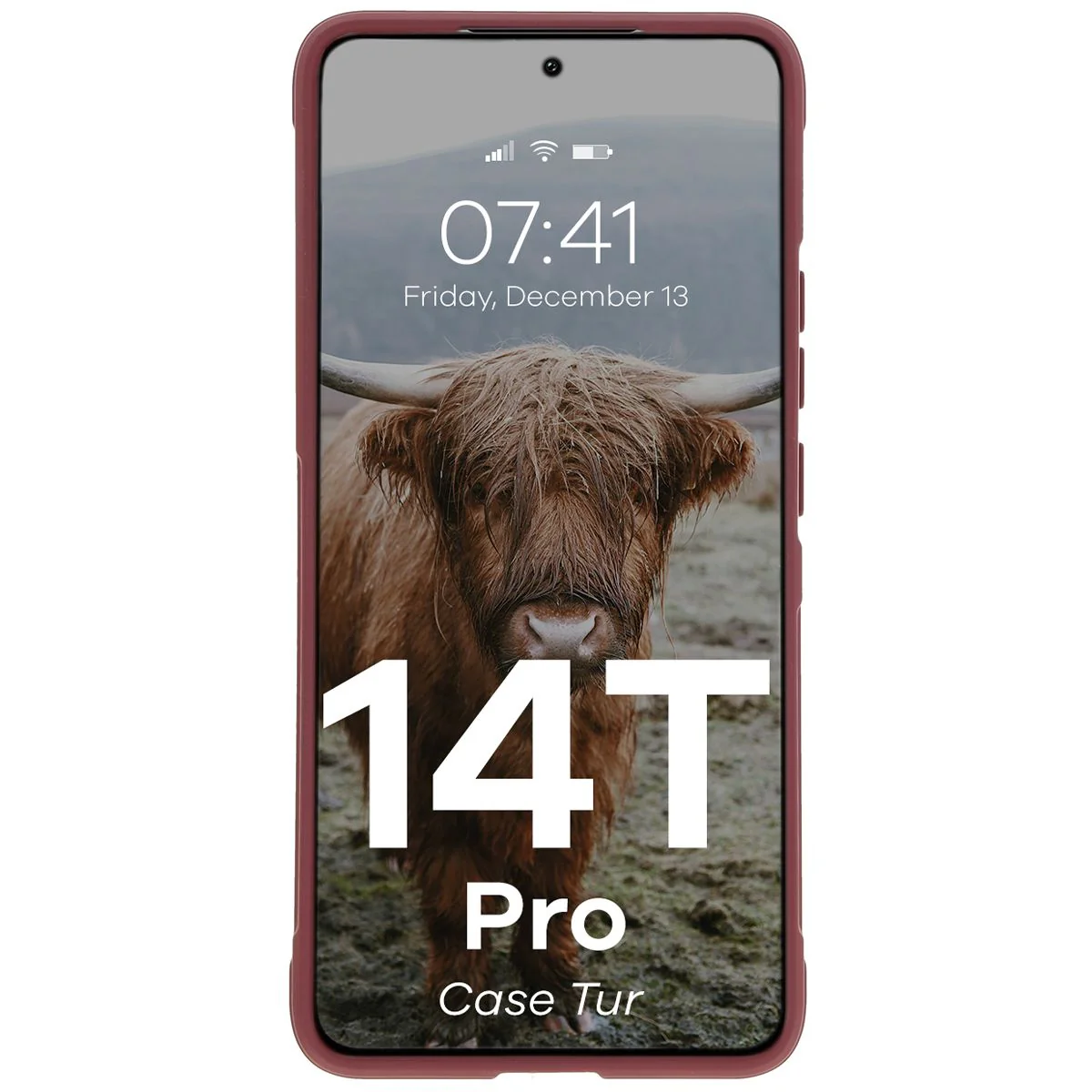 Robuste Handyhülle für Xiaomi 14T Pro, Bizon Case Tur, Burgunderrot - Image 5